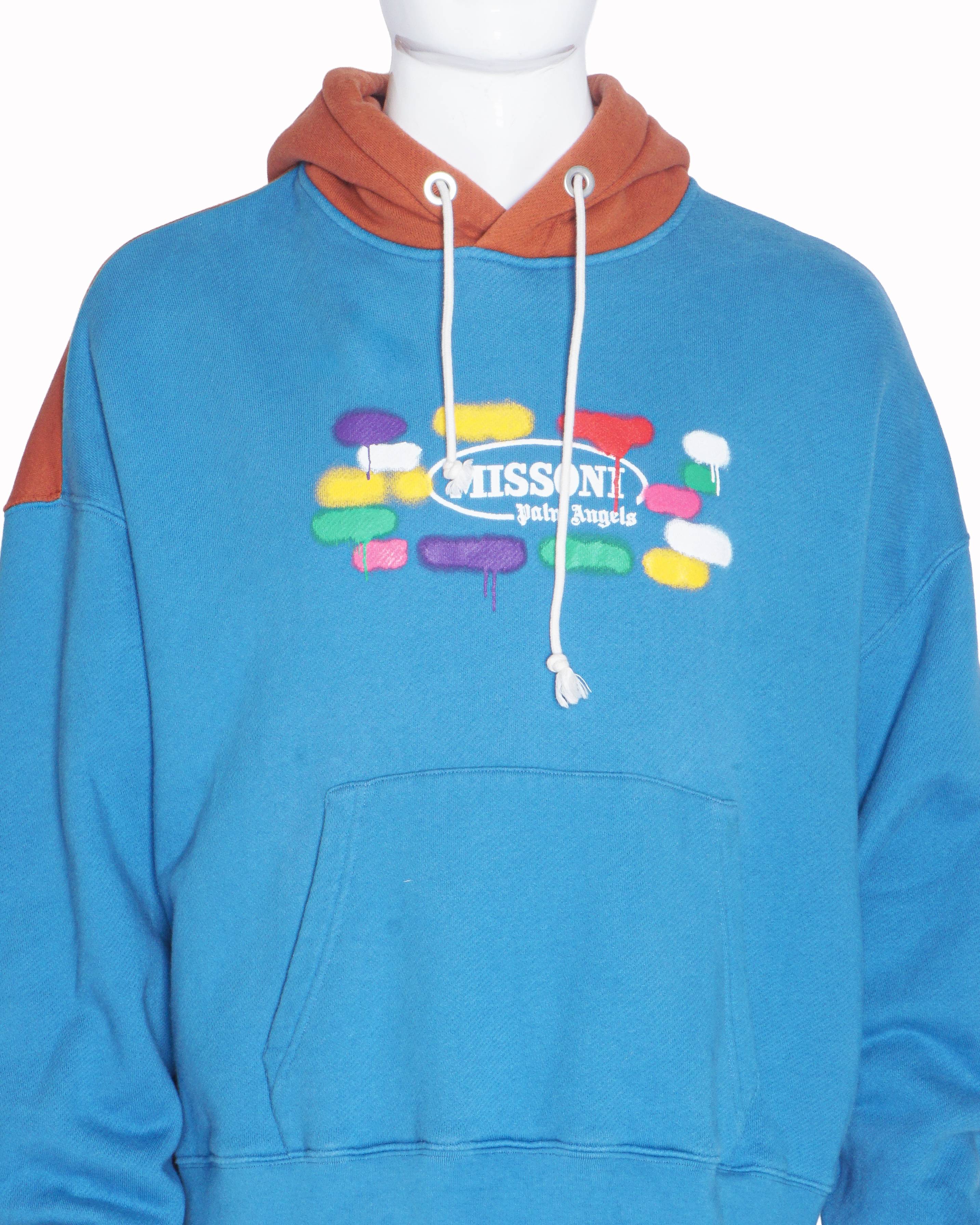 Palm Angels x Missoni Graphic Print Color-Blocked Unisex Hoodie
