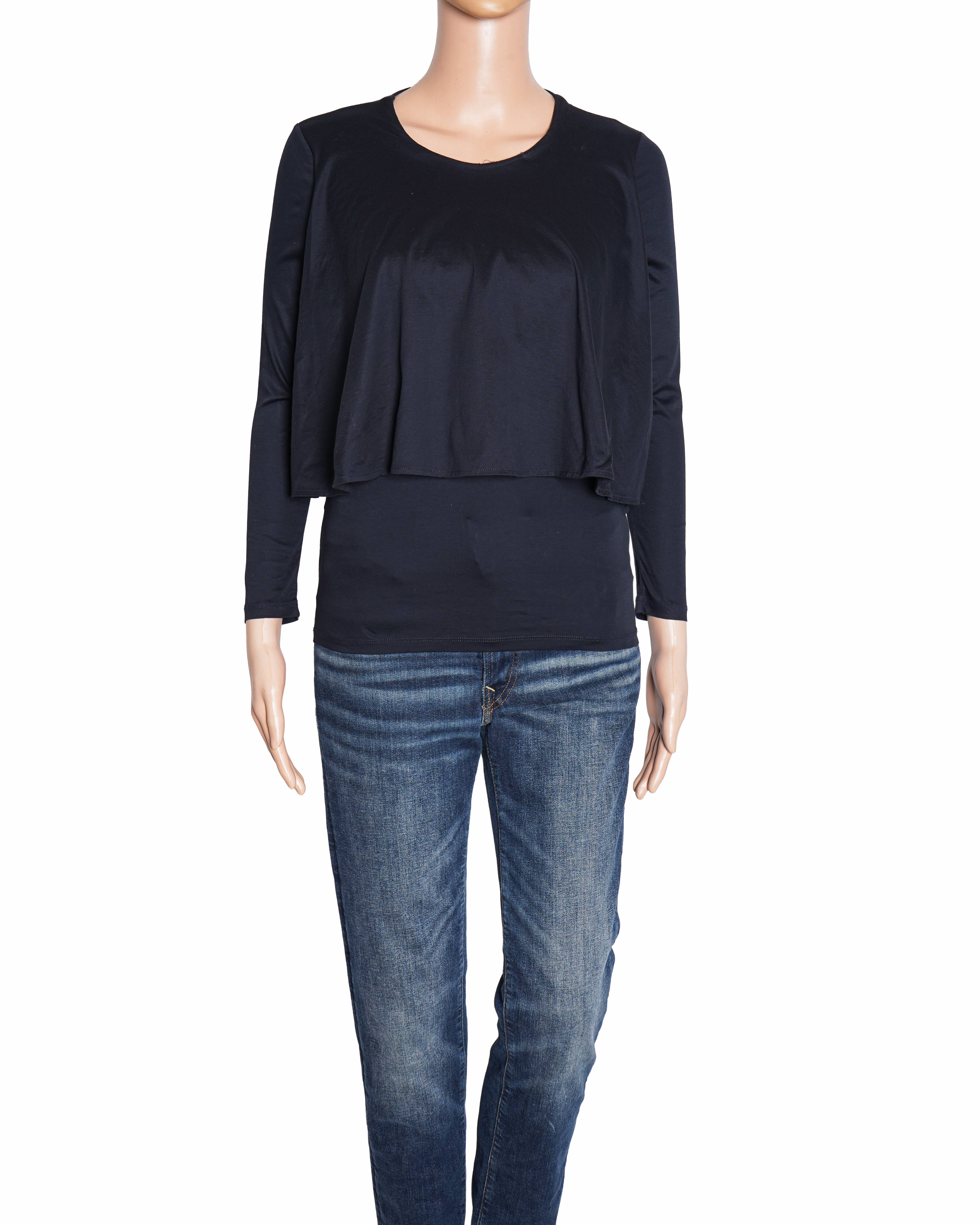 COS Layered Long Sleeve Black T-Shirt