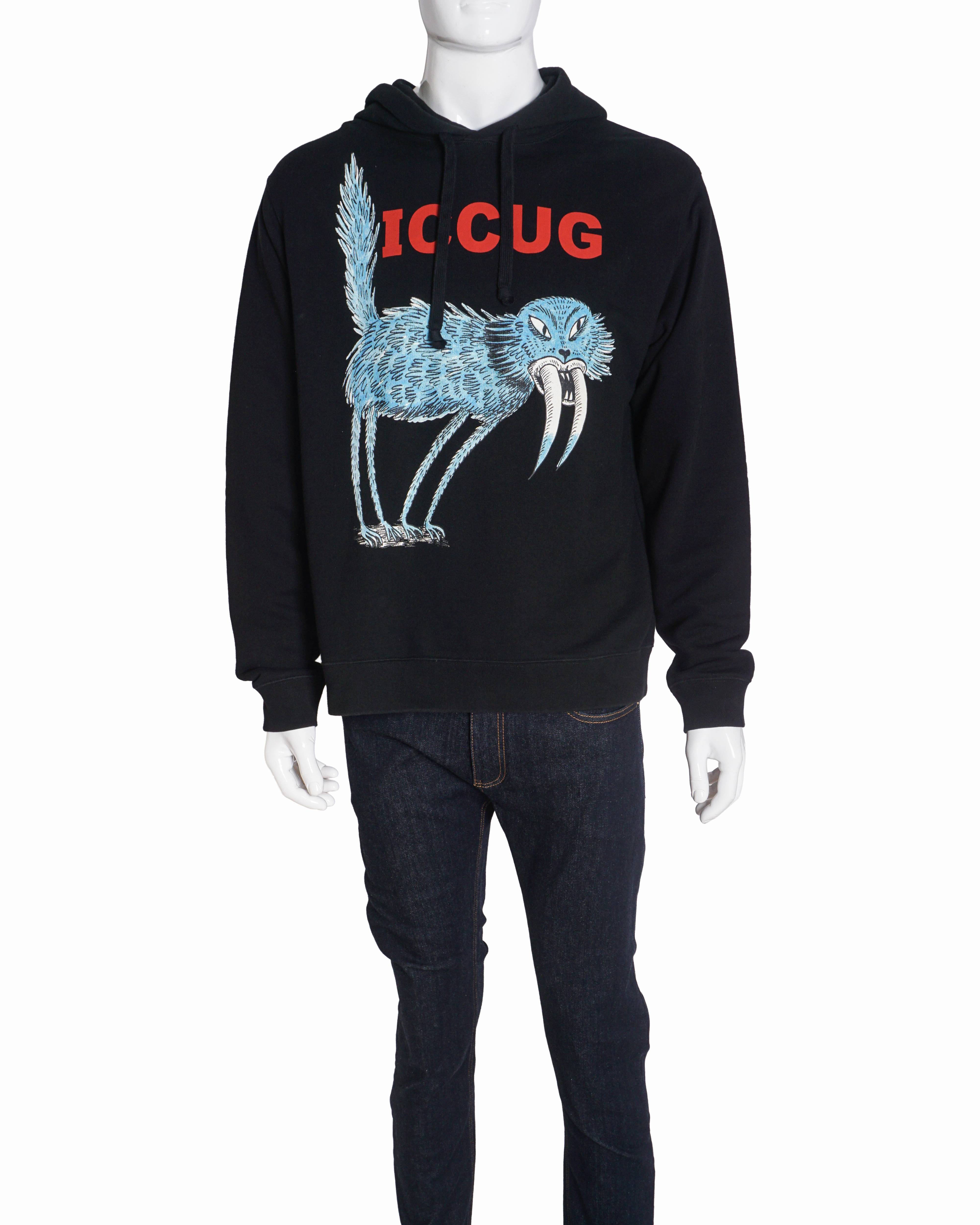 Gucci x Freya Hartas Black ICCUG Graphic Print Hoodie