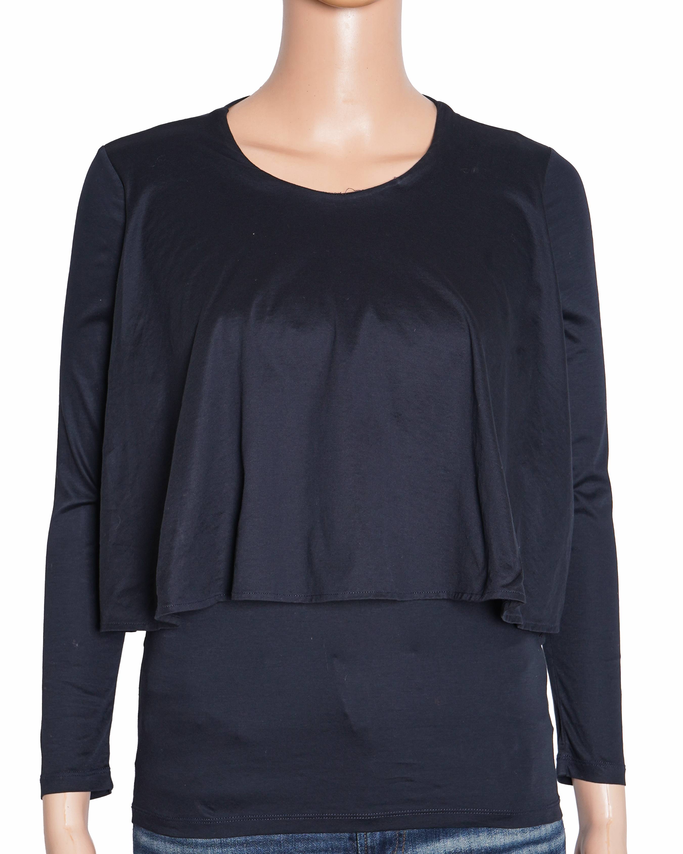 COS Layered Long Sleeve Black T-Shirt