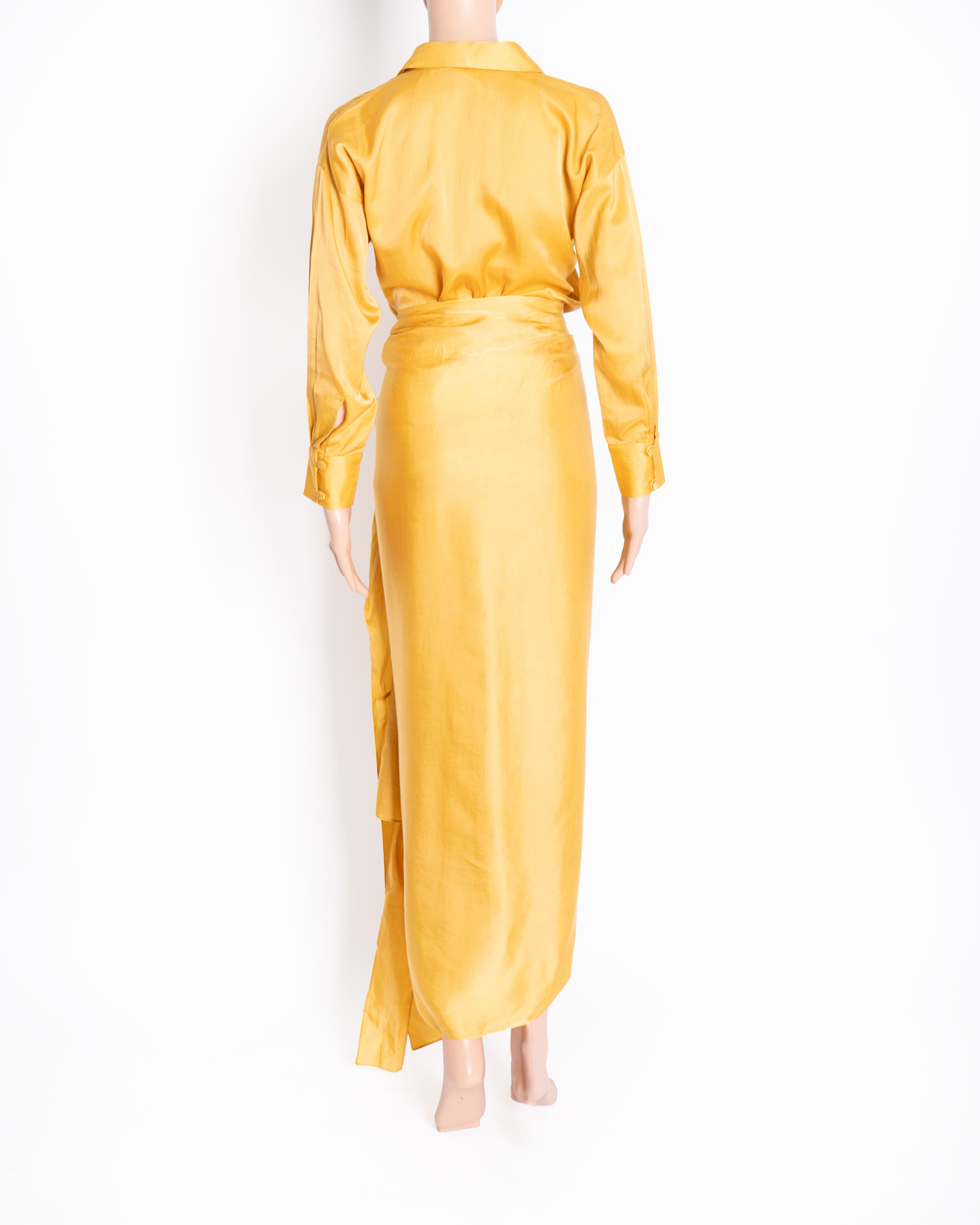 Nouria Yellow Drape Dress