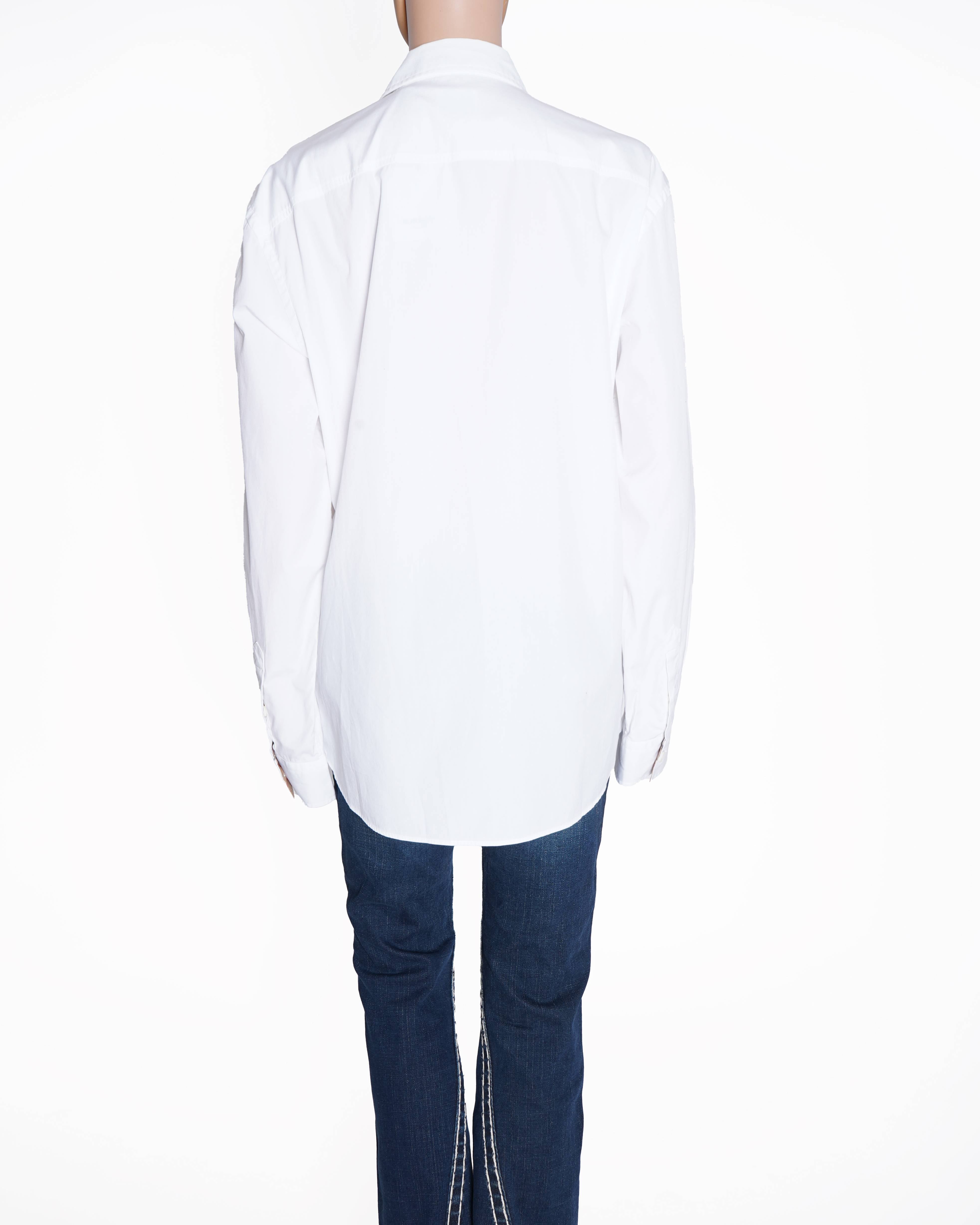 New Burberry
London England Check Collar Cotton White Shirt