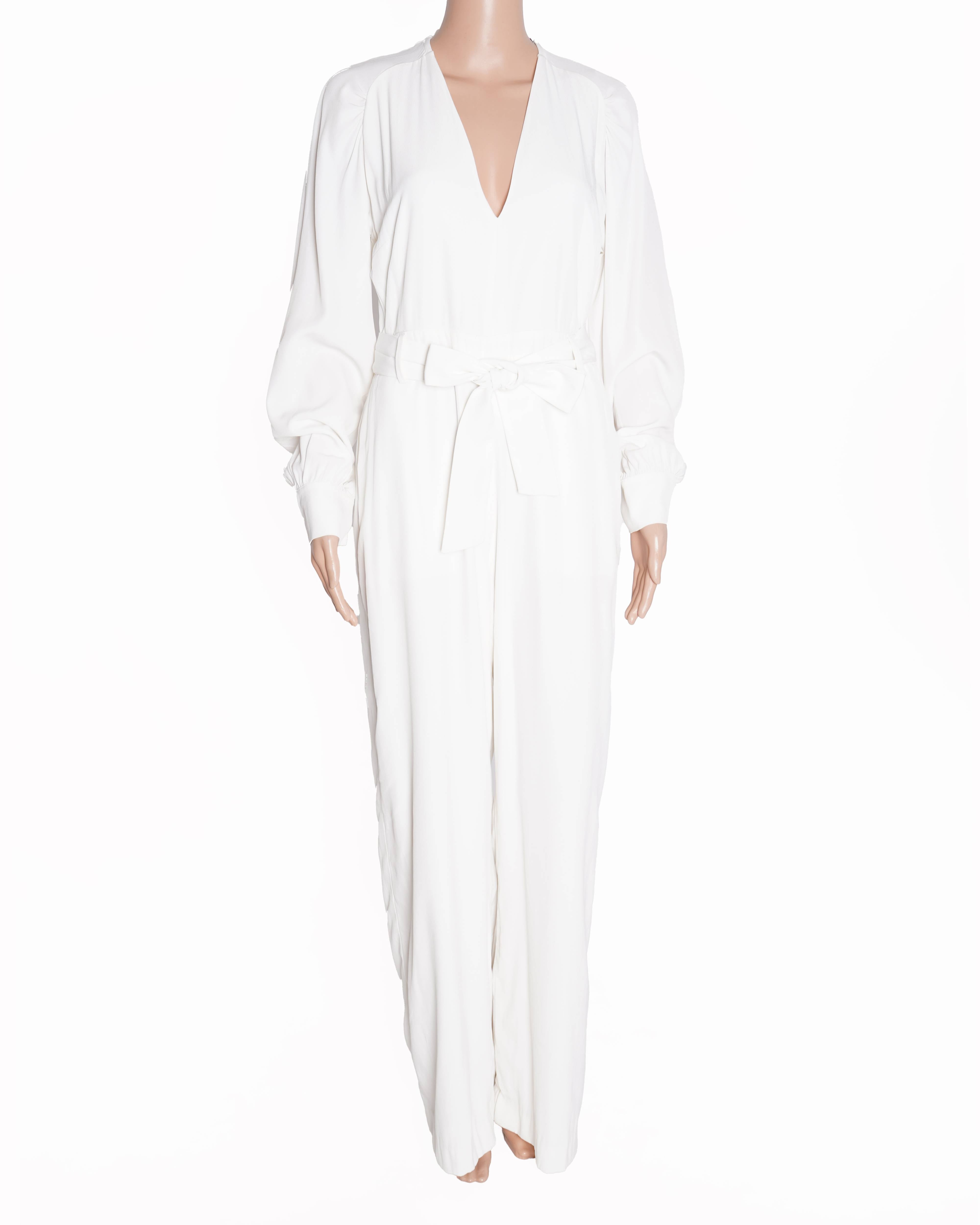 Reiss white belted jumpsuit