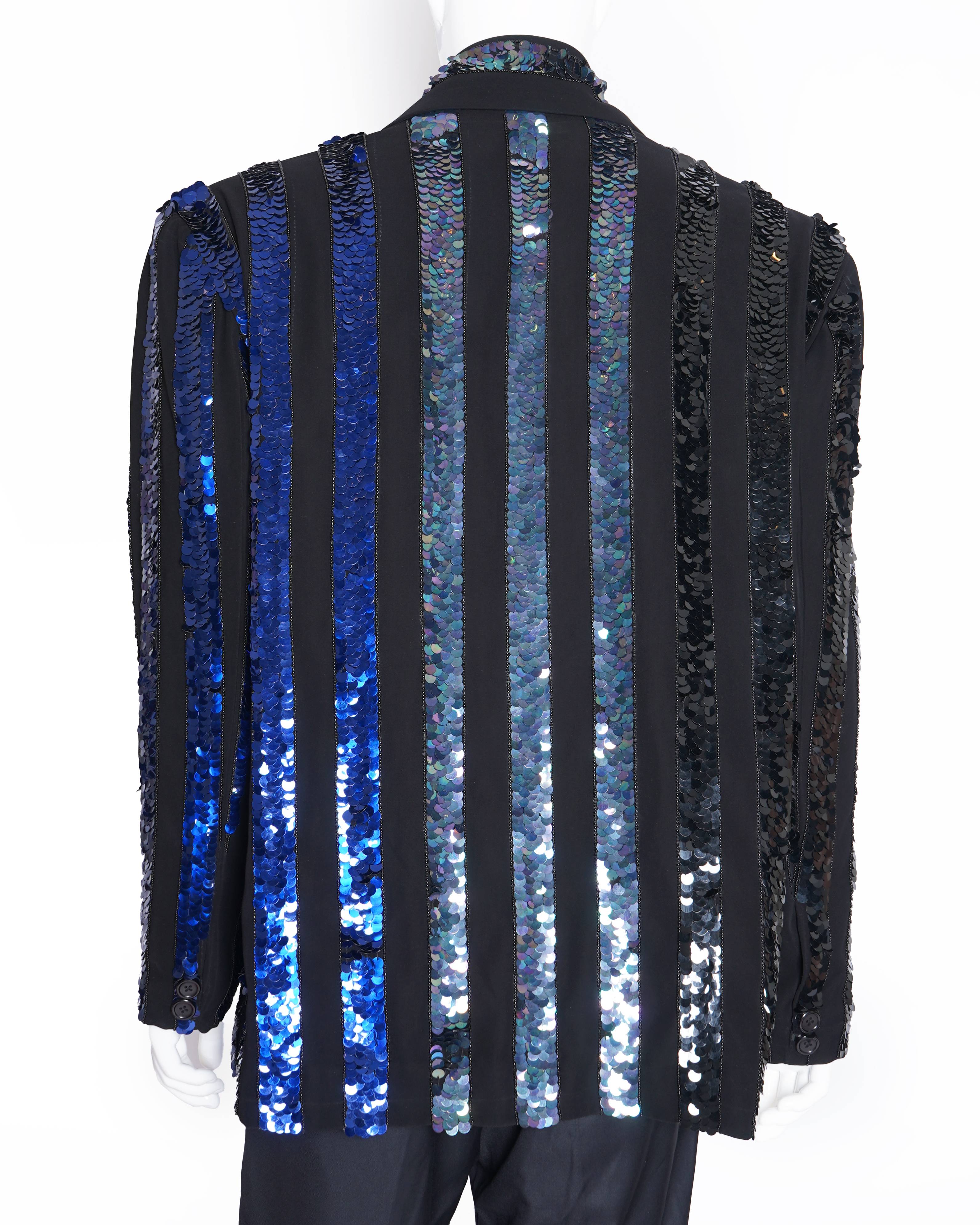 Kanika Goyal Label Sequenced blazer In Black & Shades Of Blue (Unisex)