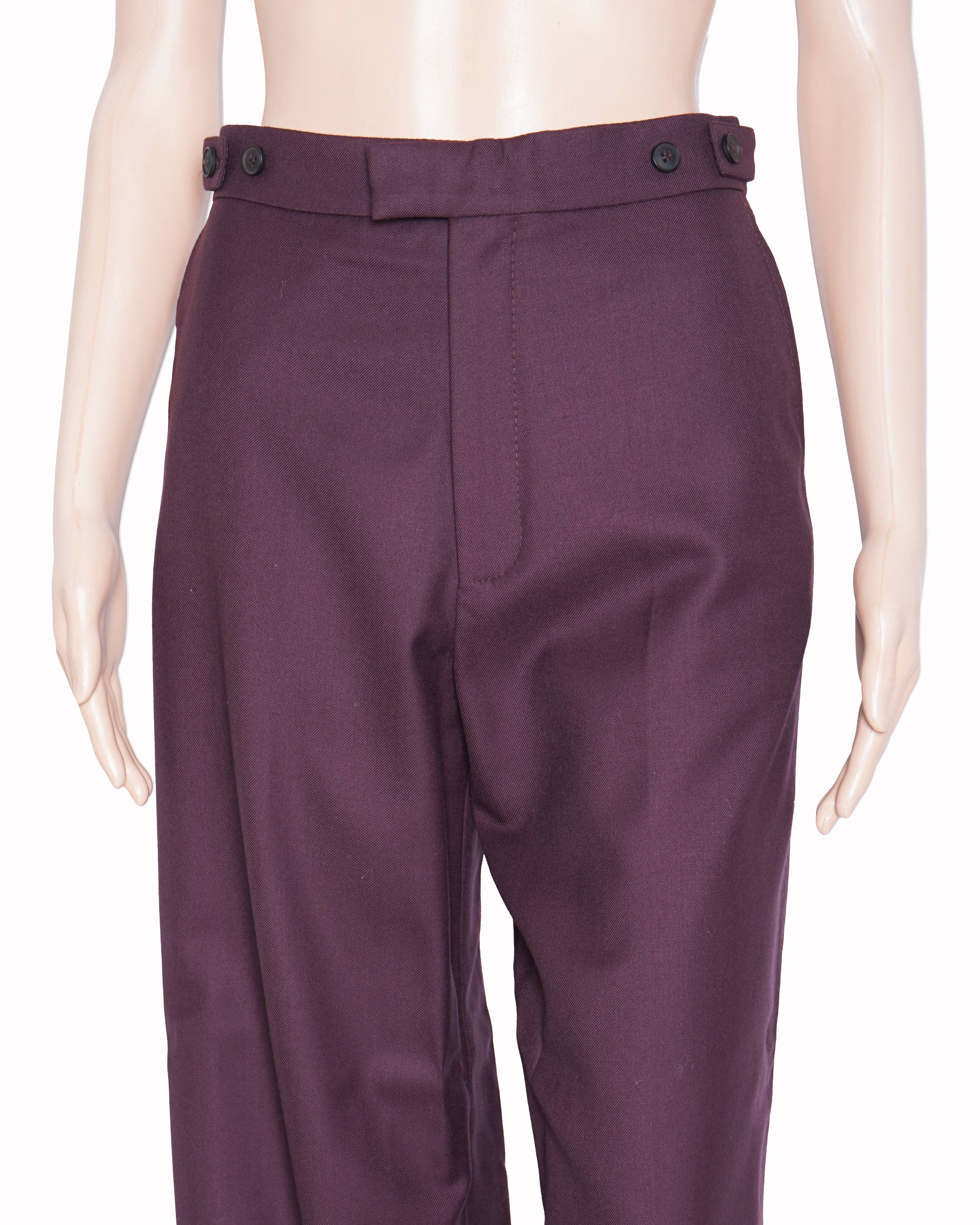 Situationist Burgundy Wool Pants Women's
