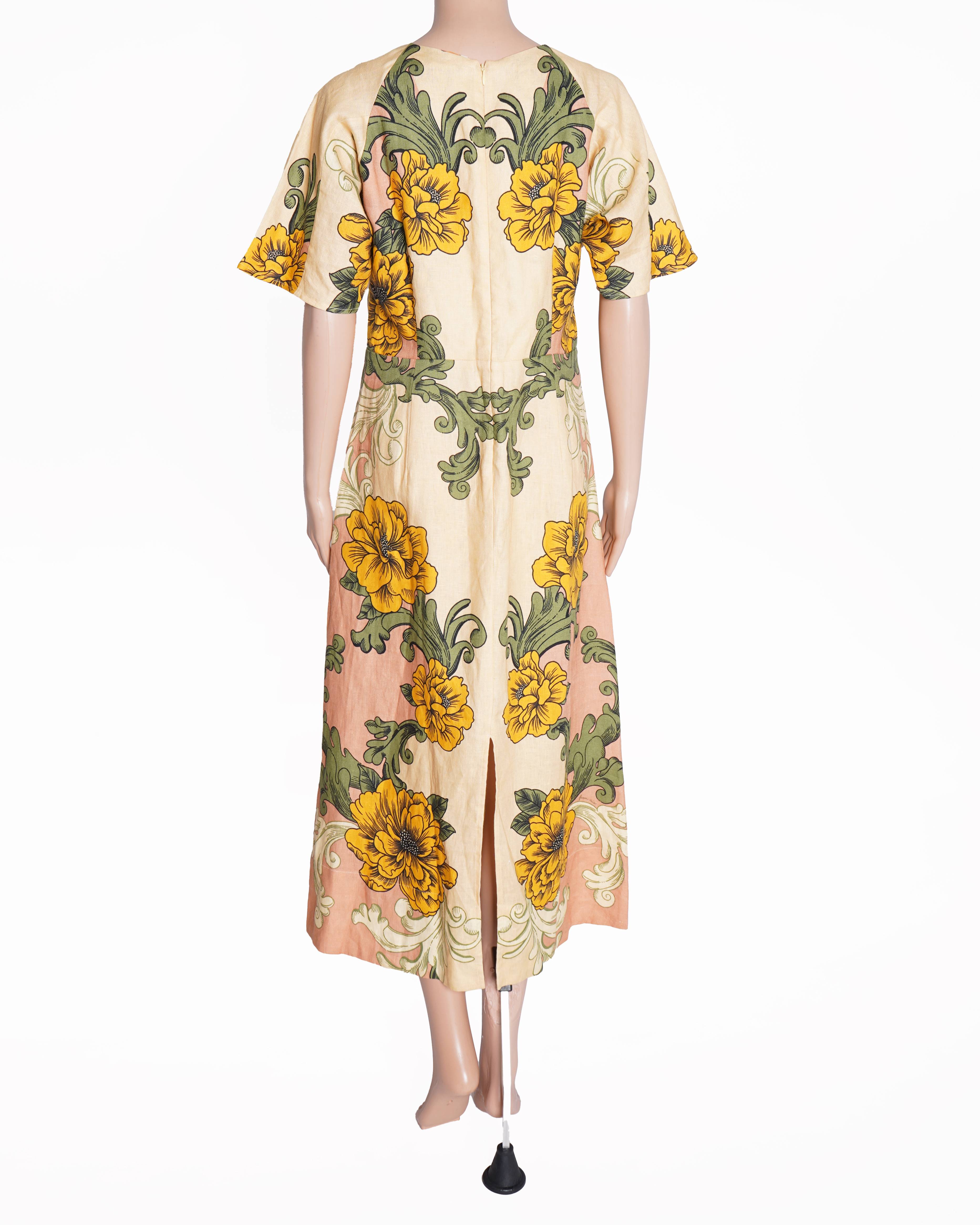 New Farm Rio delicate flower linen midi dress