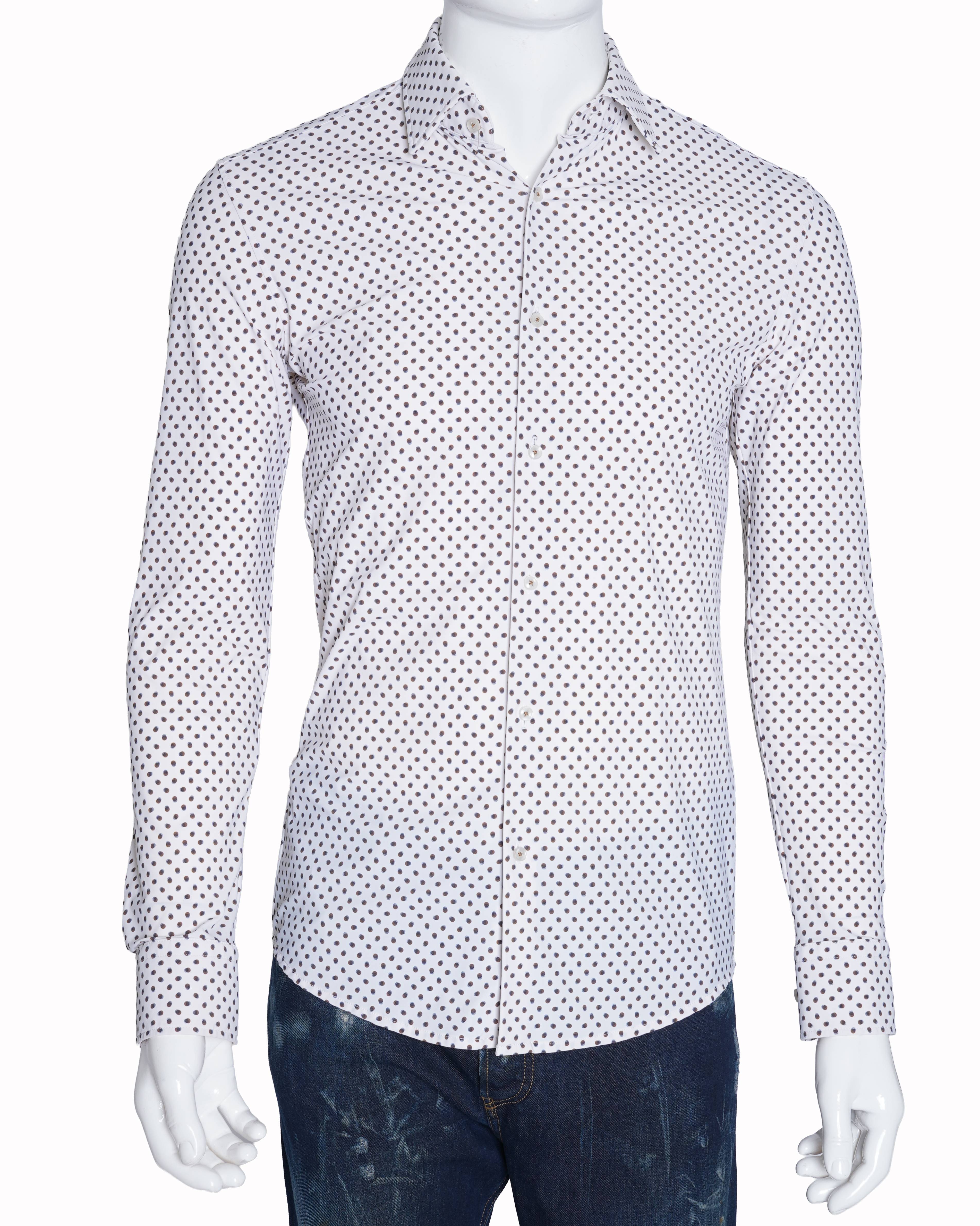 Boss Brown Polka Dot Button Down Shirt Men's