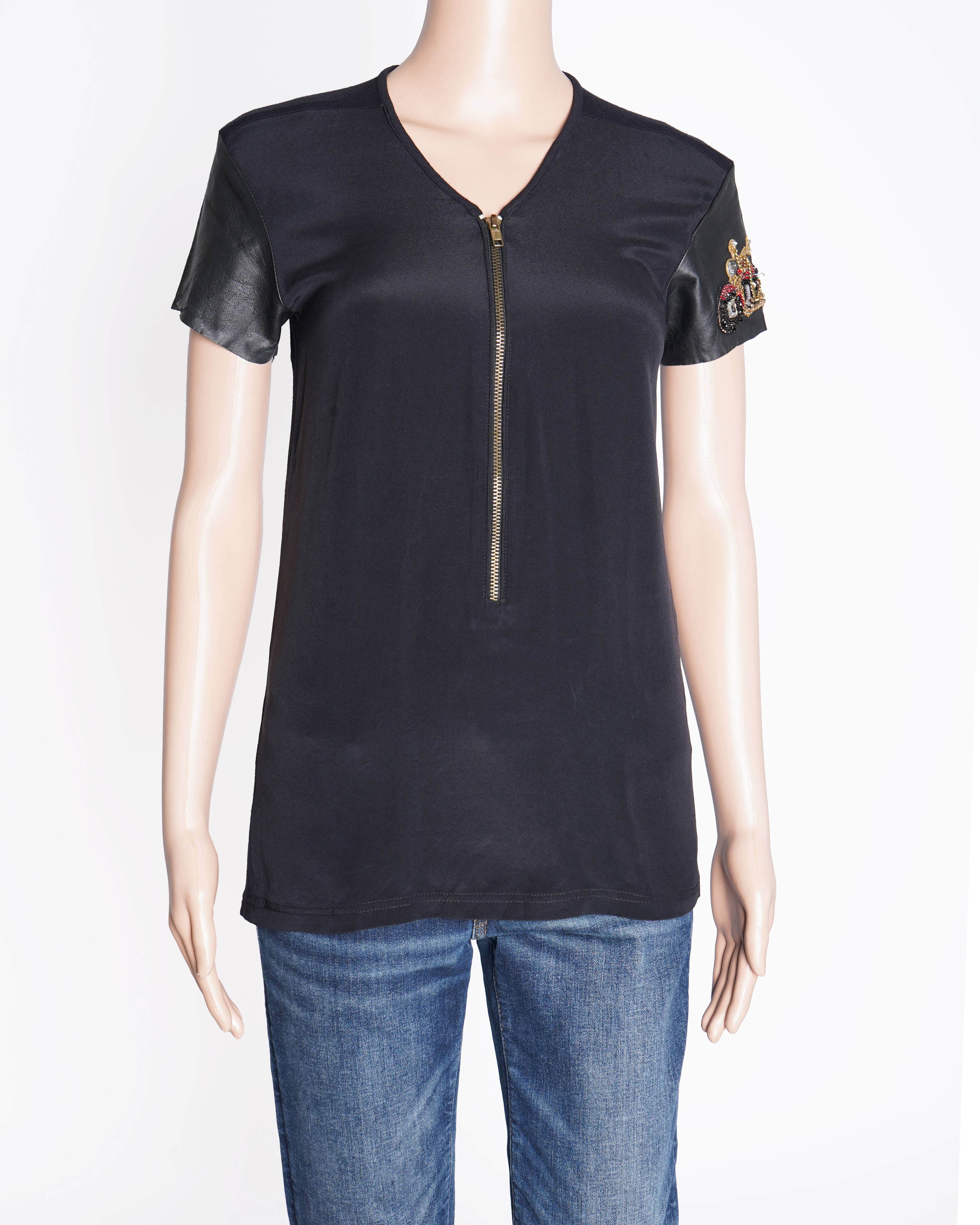 Monisha Jaising Black Half Sleeve Top