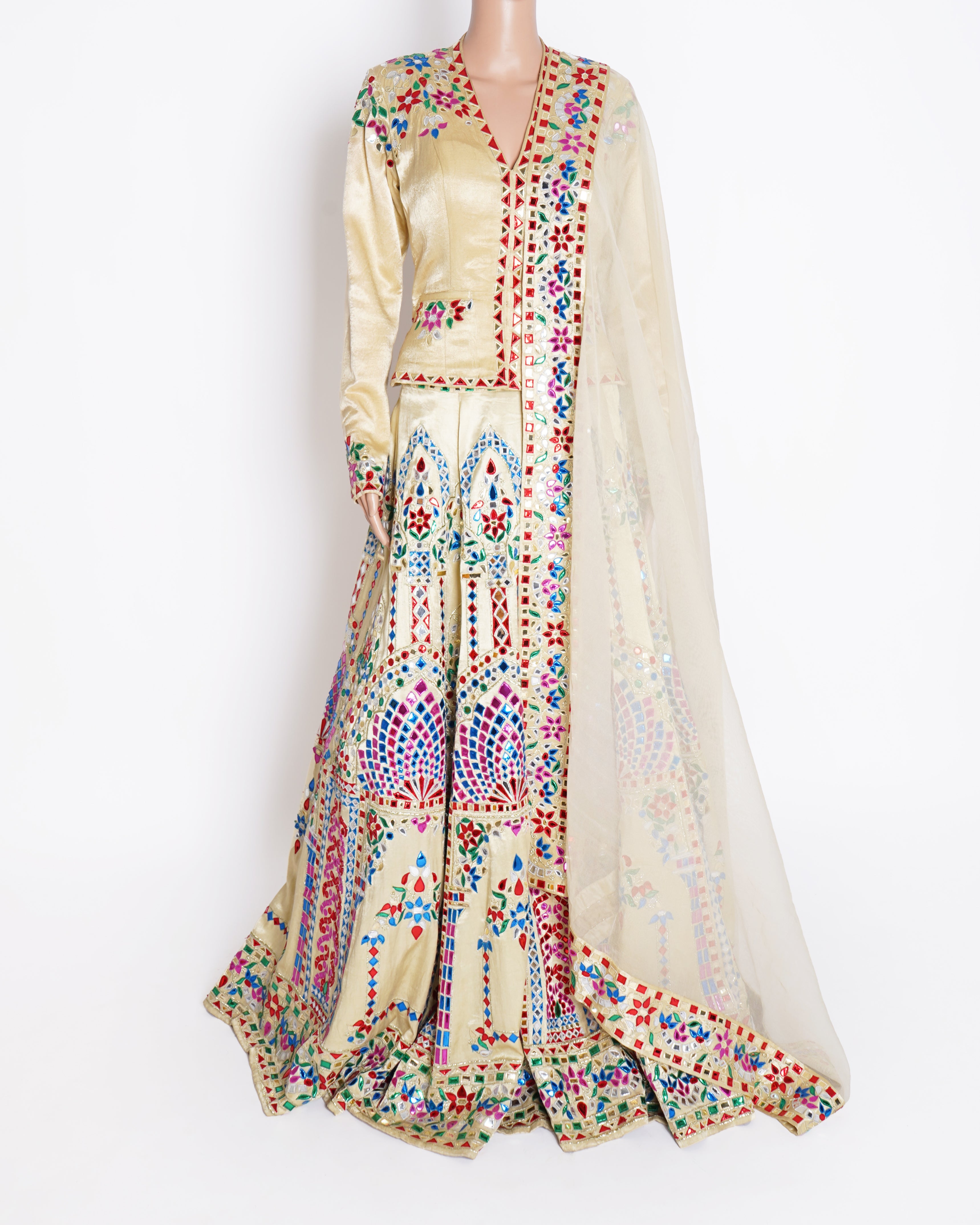 New Abu Jani Sandeep Khosla Lehenga set in yellow