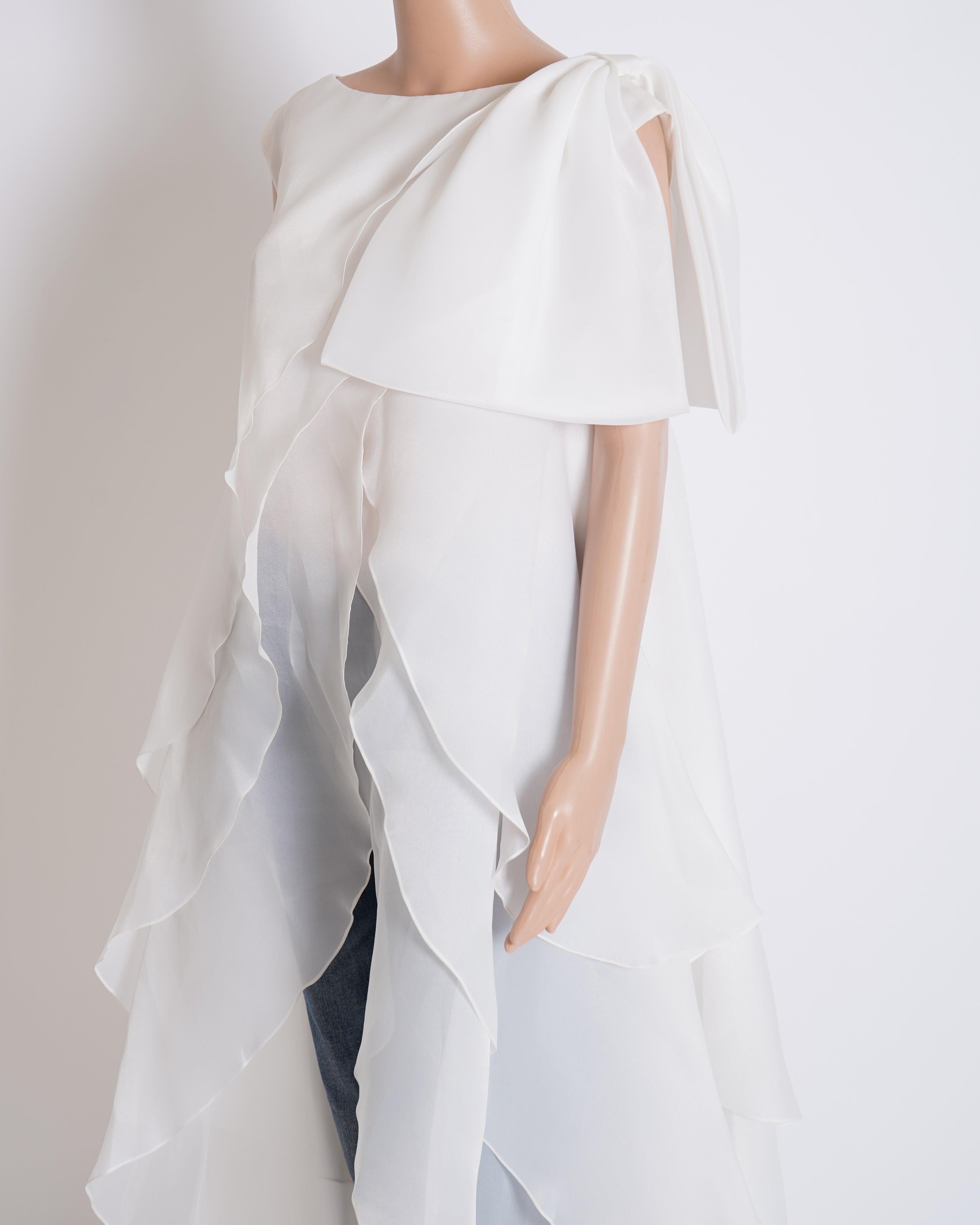 New Gauri & Nainika Layered Top In Ivory