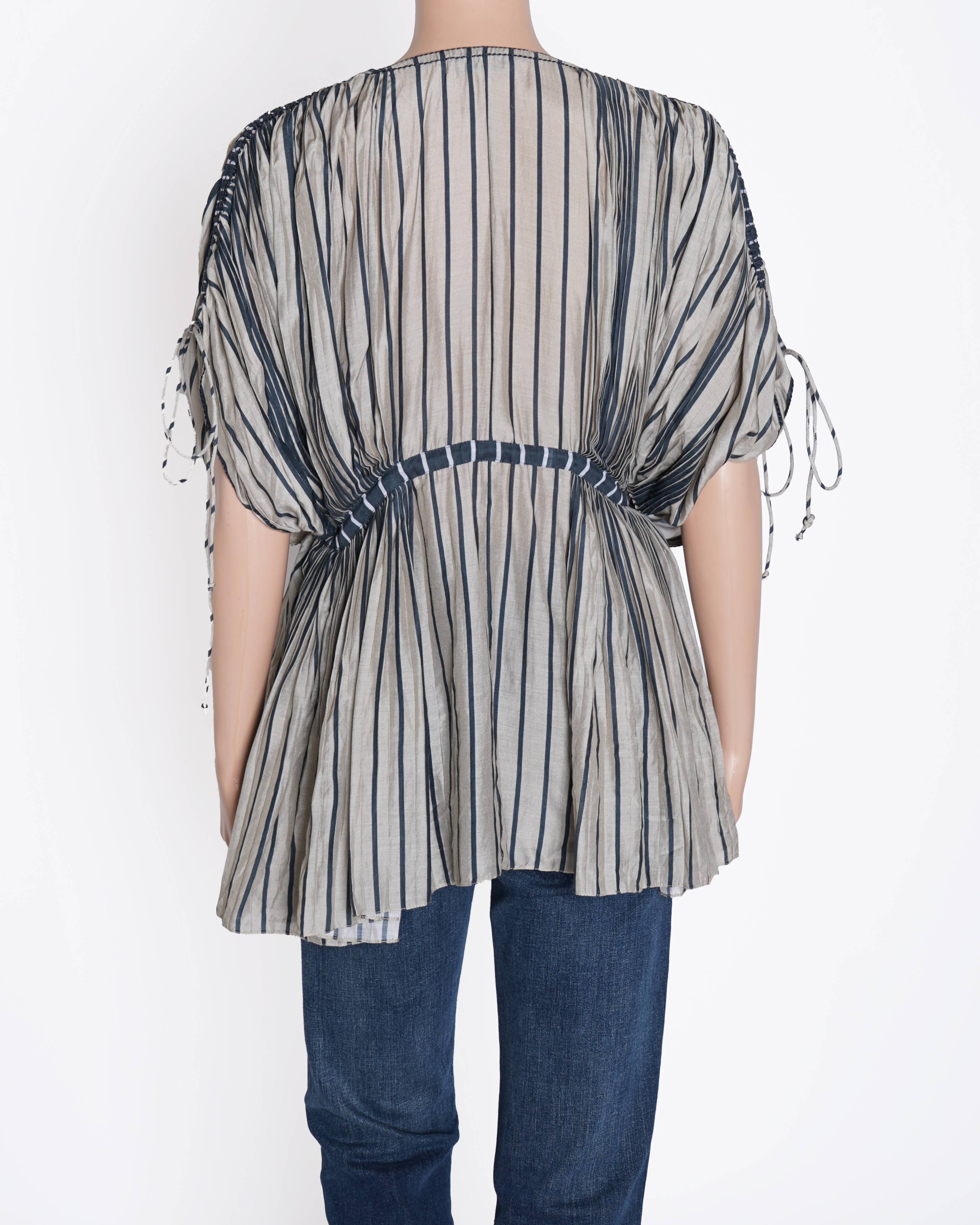 Saaksha & Kinni Striped Pleated Top