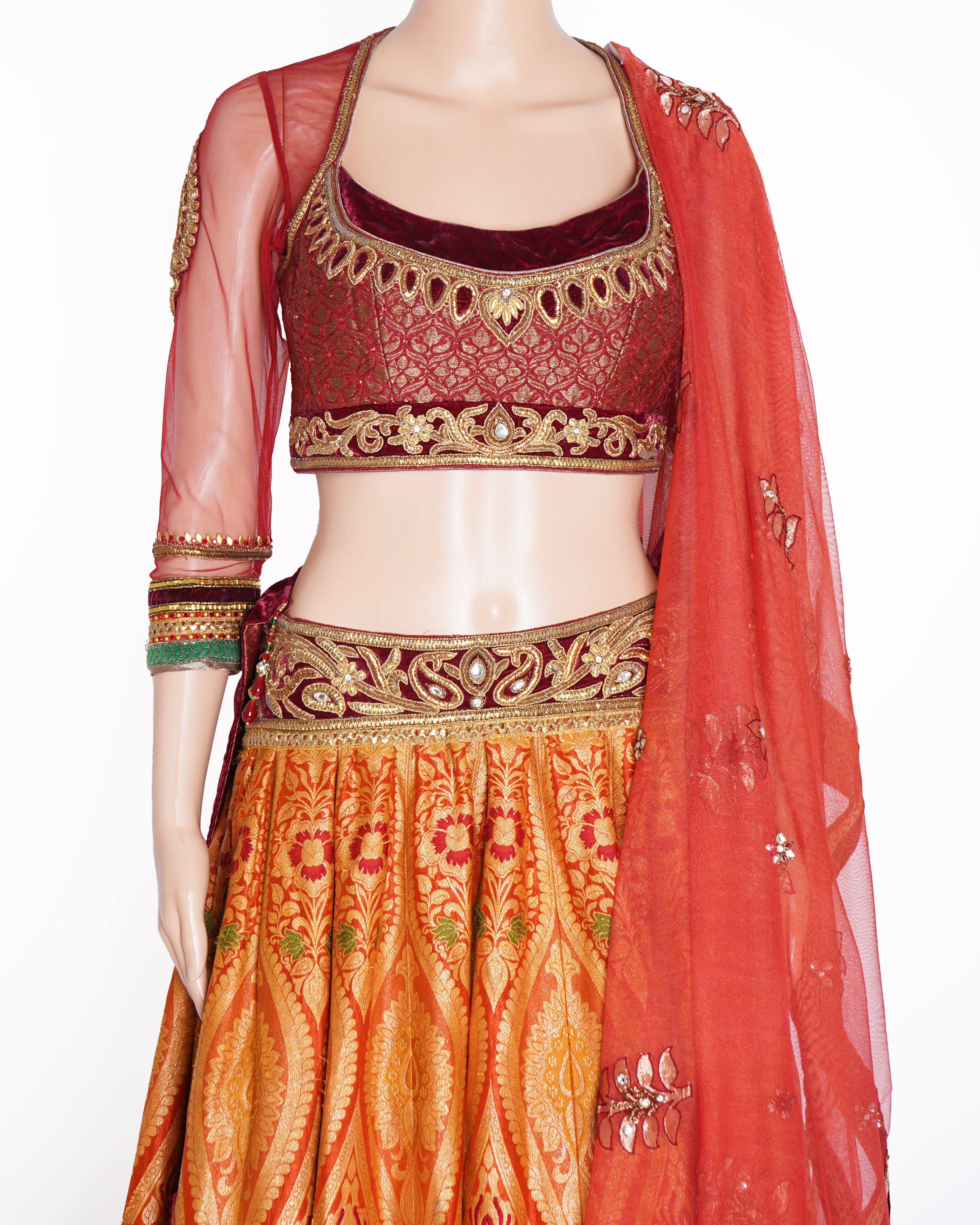 Tarun Tahiliani Heavy Embroidered Lehenga Set Of 3