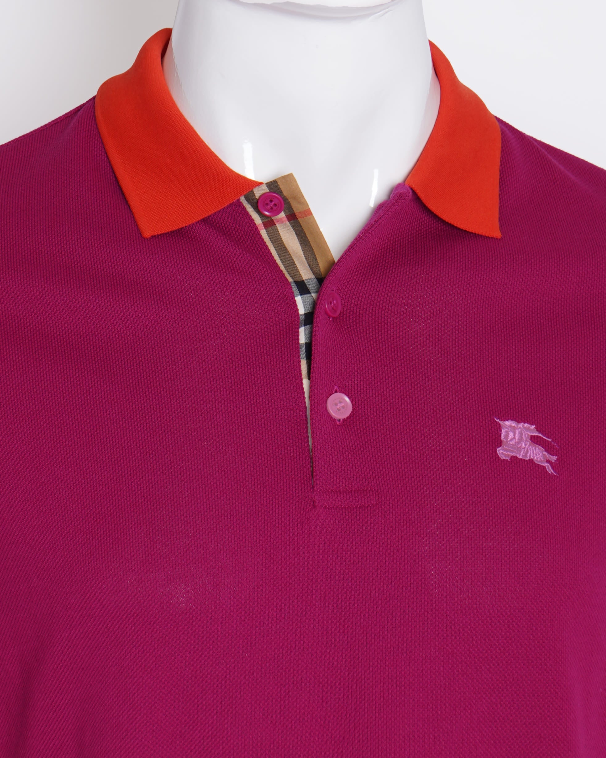 Burberry red and purple half sleeve polo tshirt for men