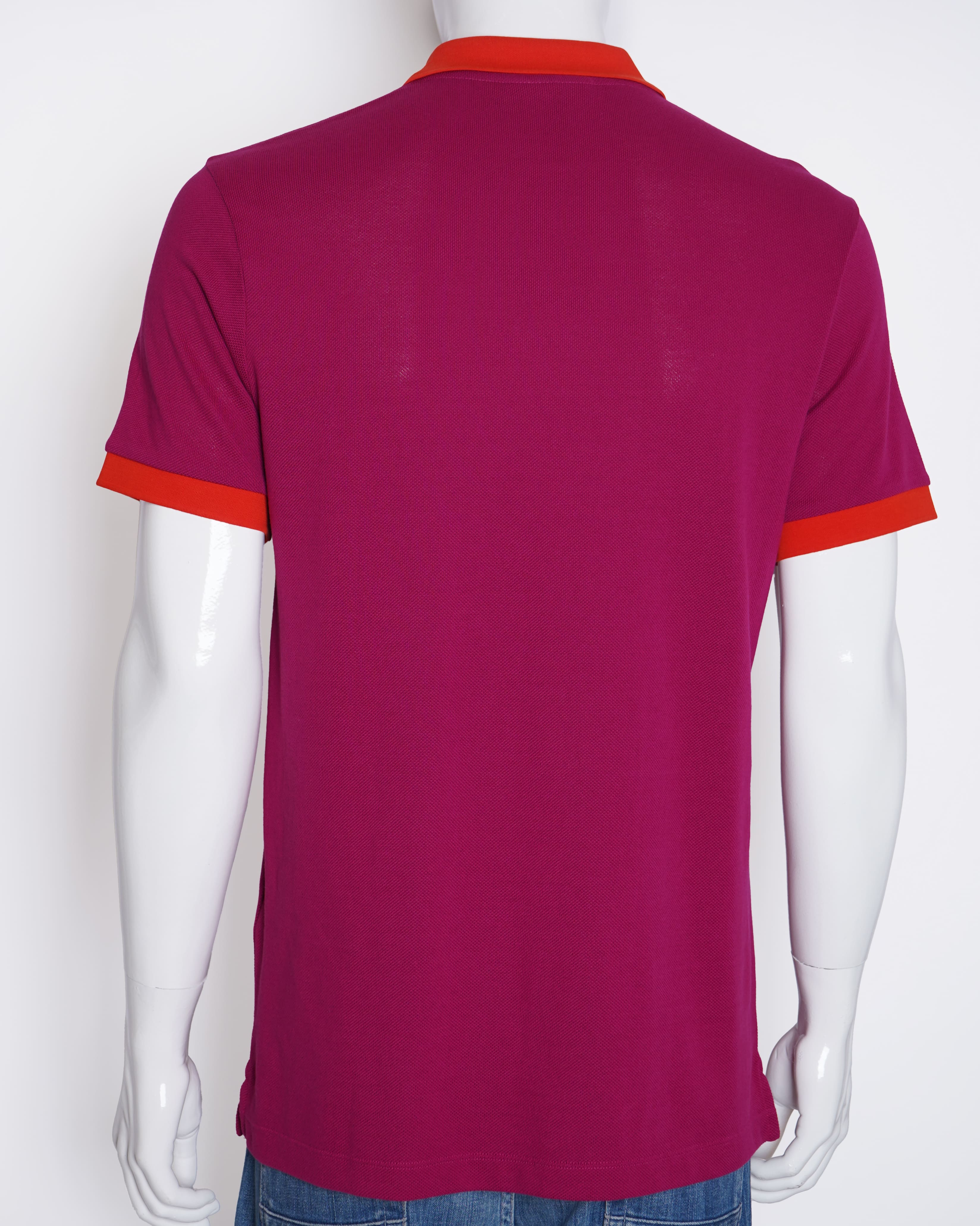 Burberry red and purple half sleeve polo tshirt for men