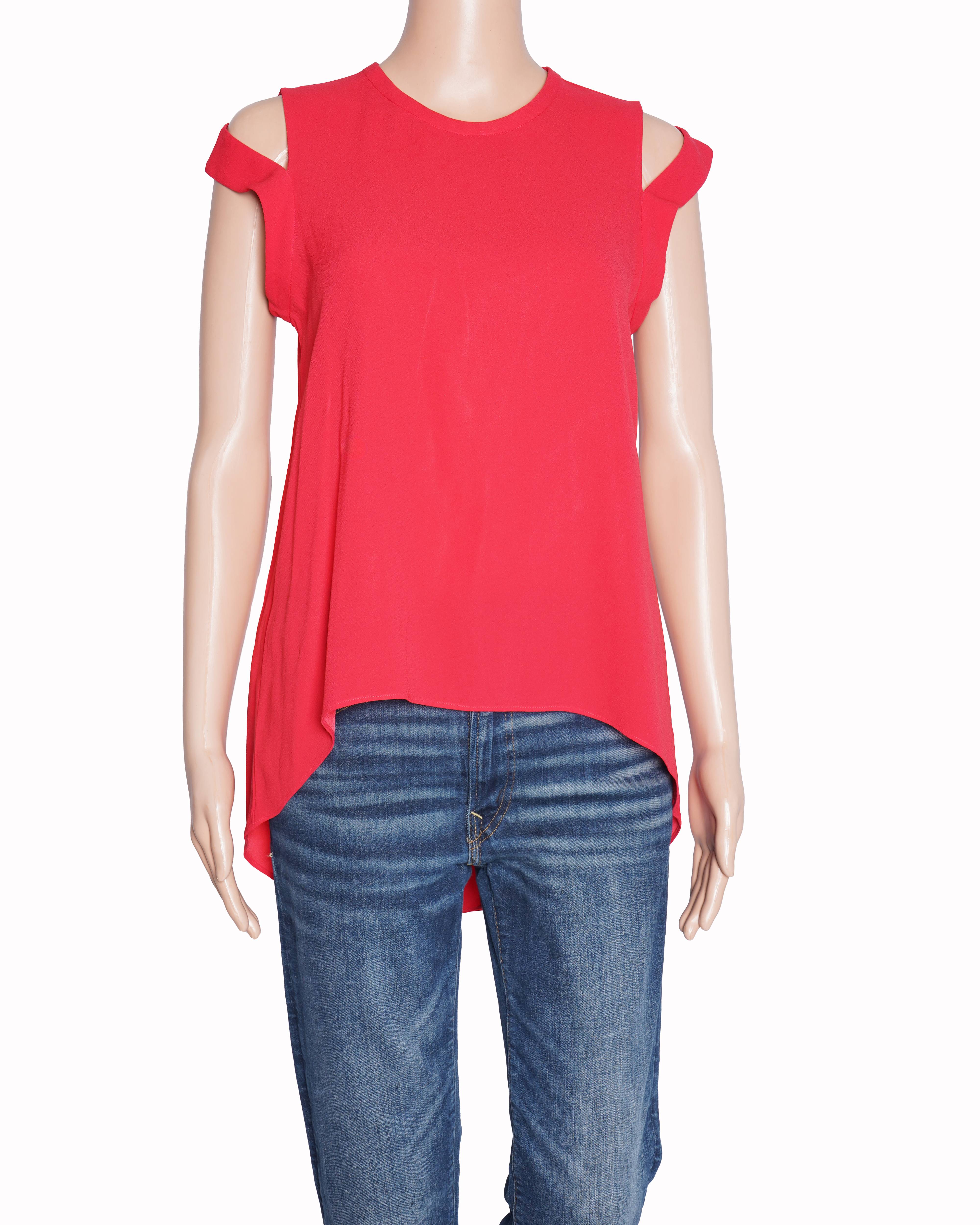 BCBG Max Azria Red Sleeveless Top