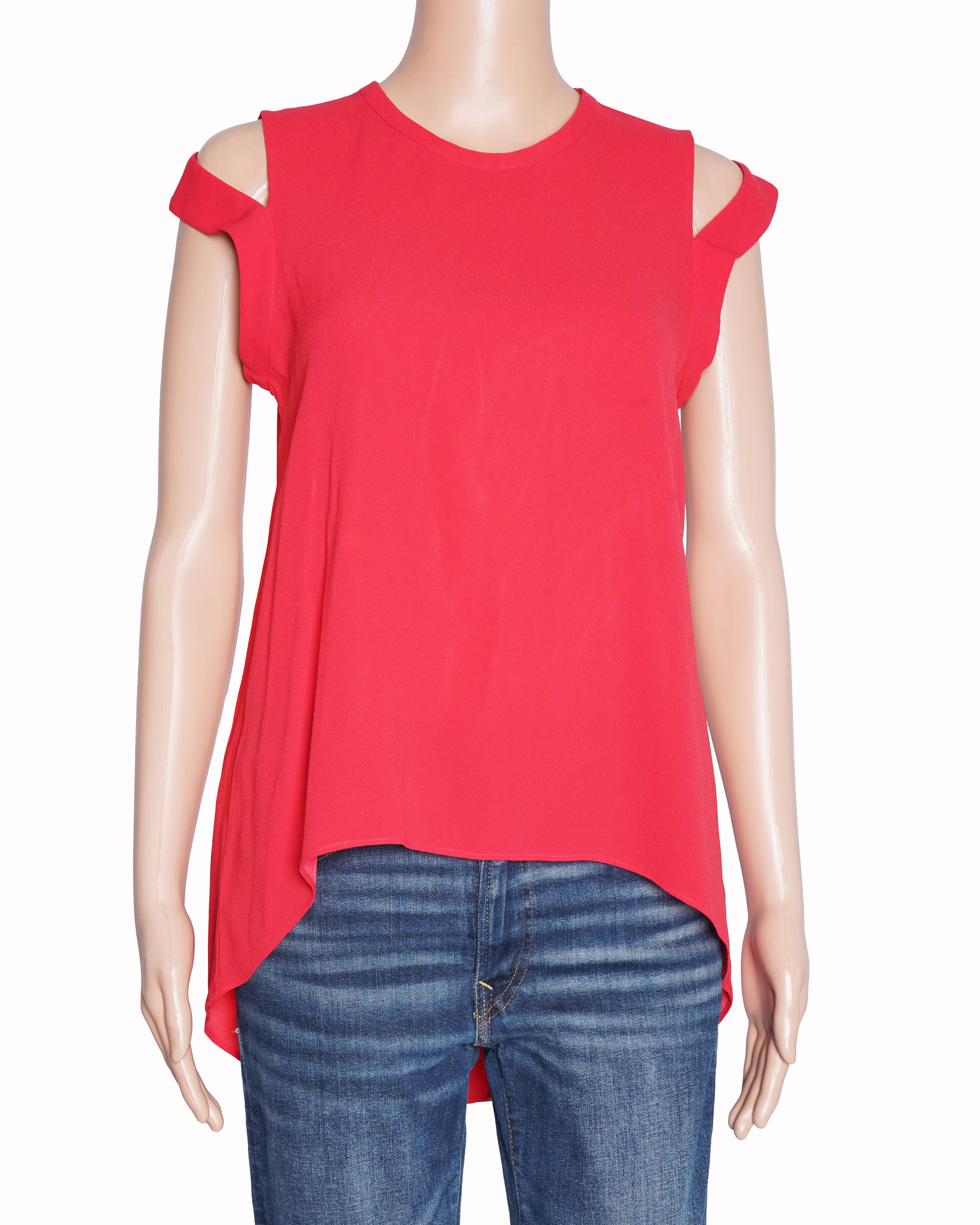 BCBG Max Azria Red Sleeveless Top