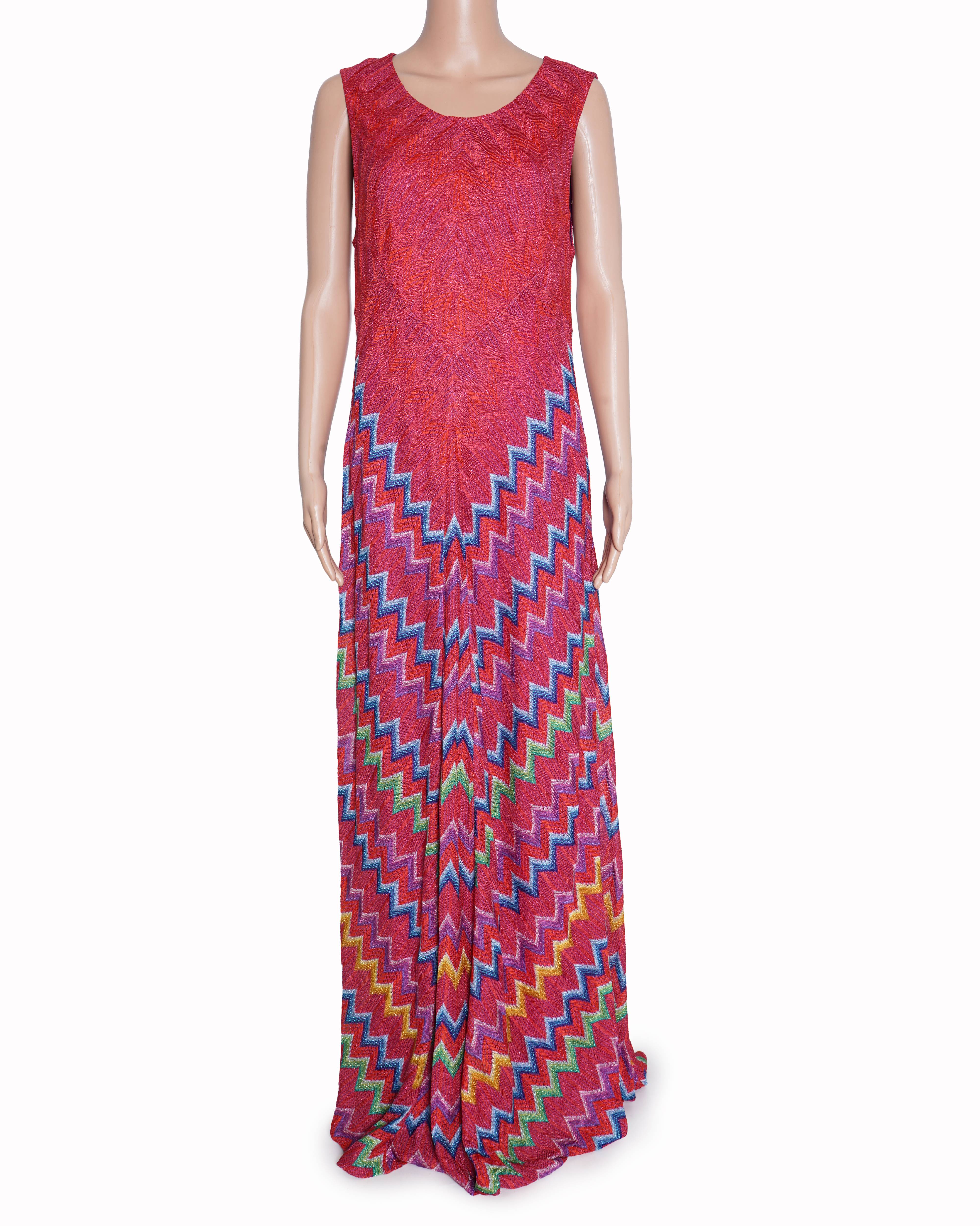 Missoni Knit Maxi Dress In Orange