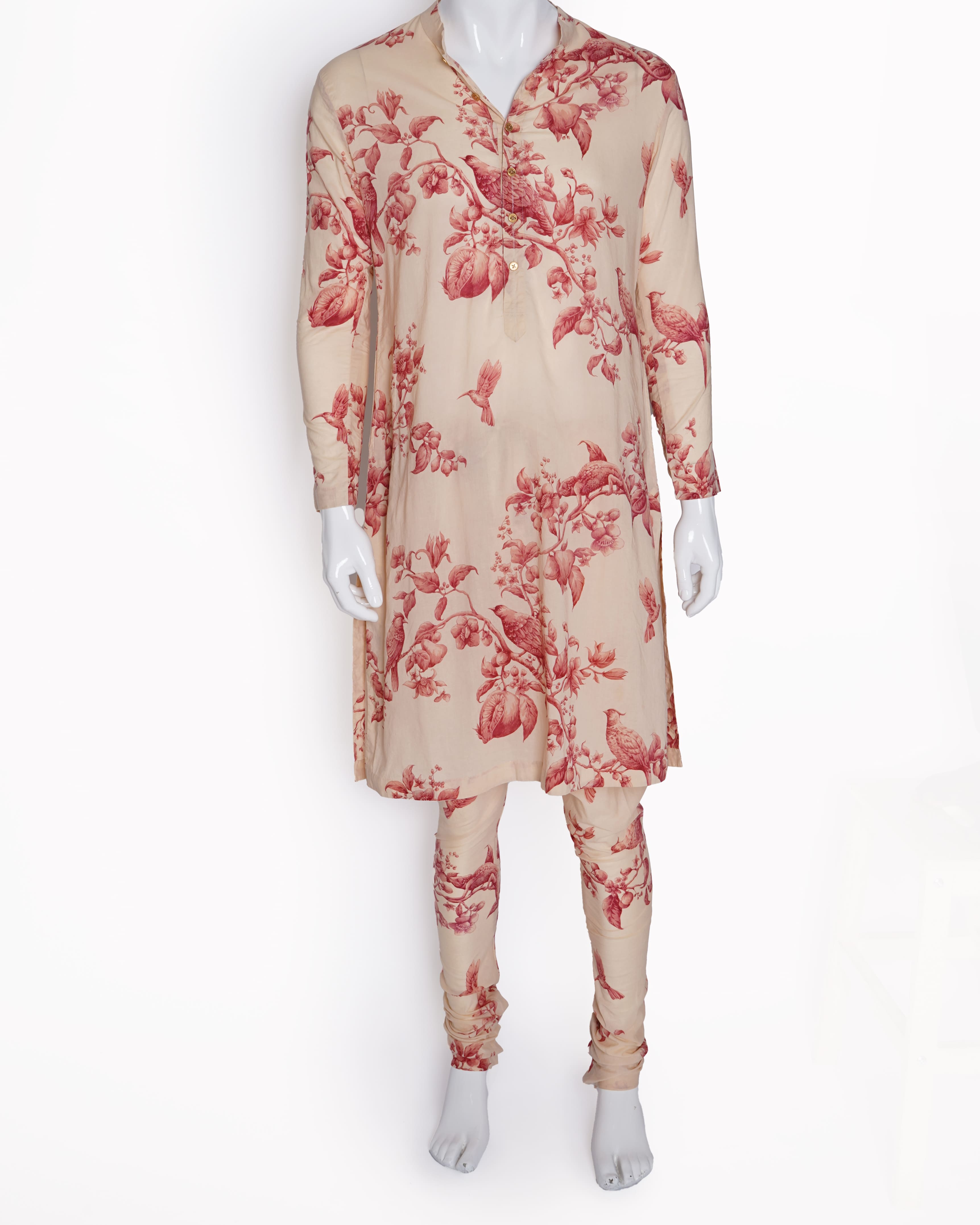 Sabyasachi nature print kurta set in fine cotton malmal
