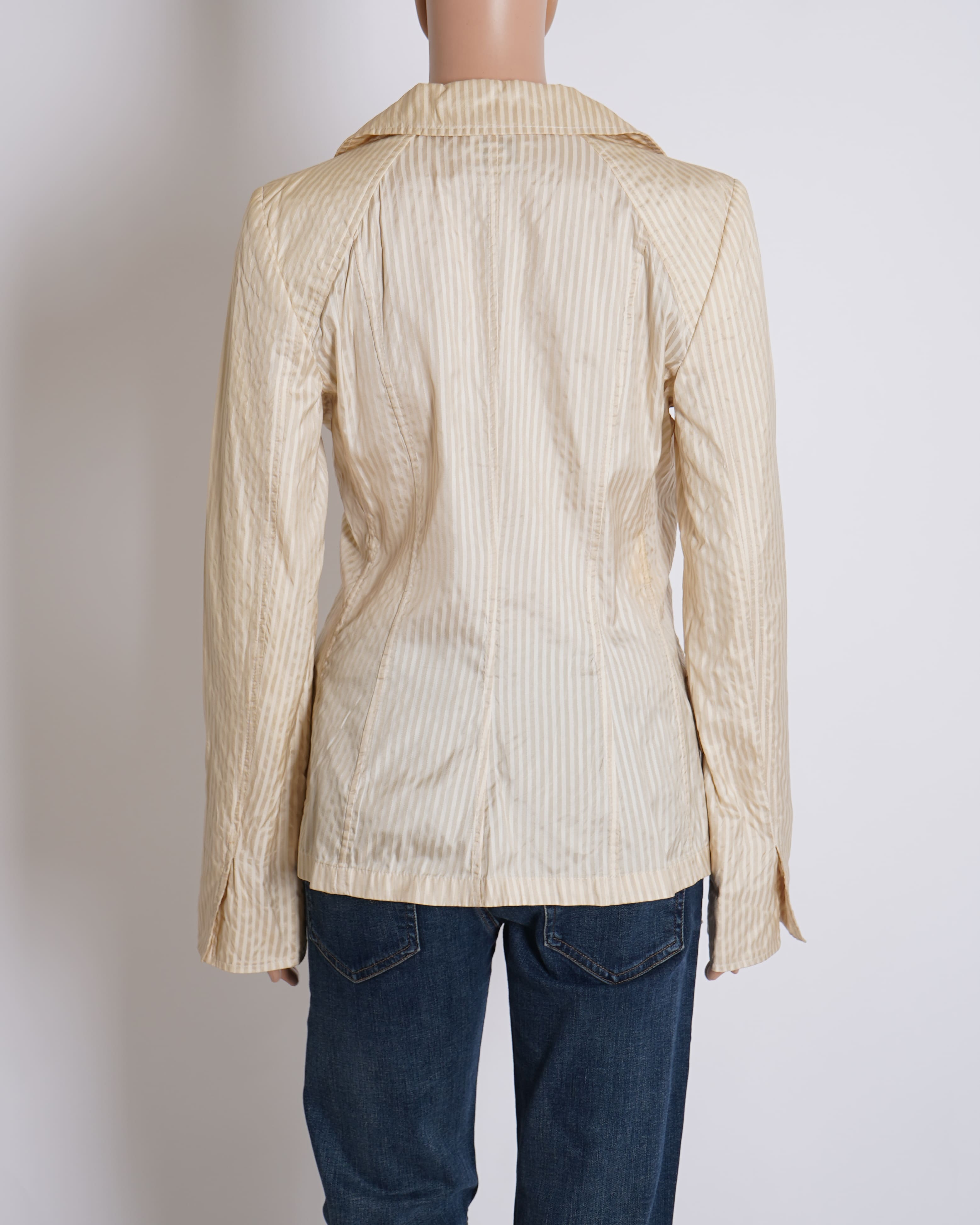 New Armani Collection Women's Stripe Blazer In Beige