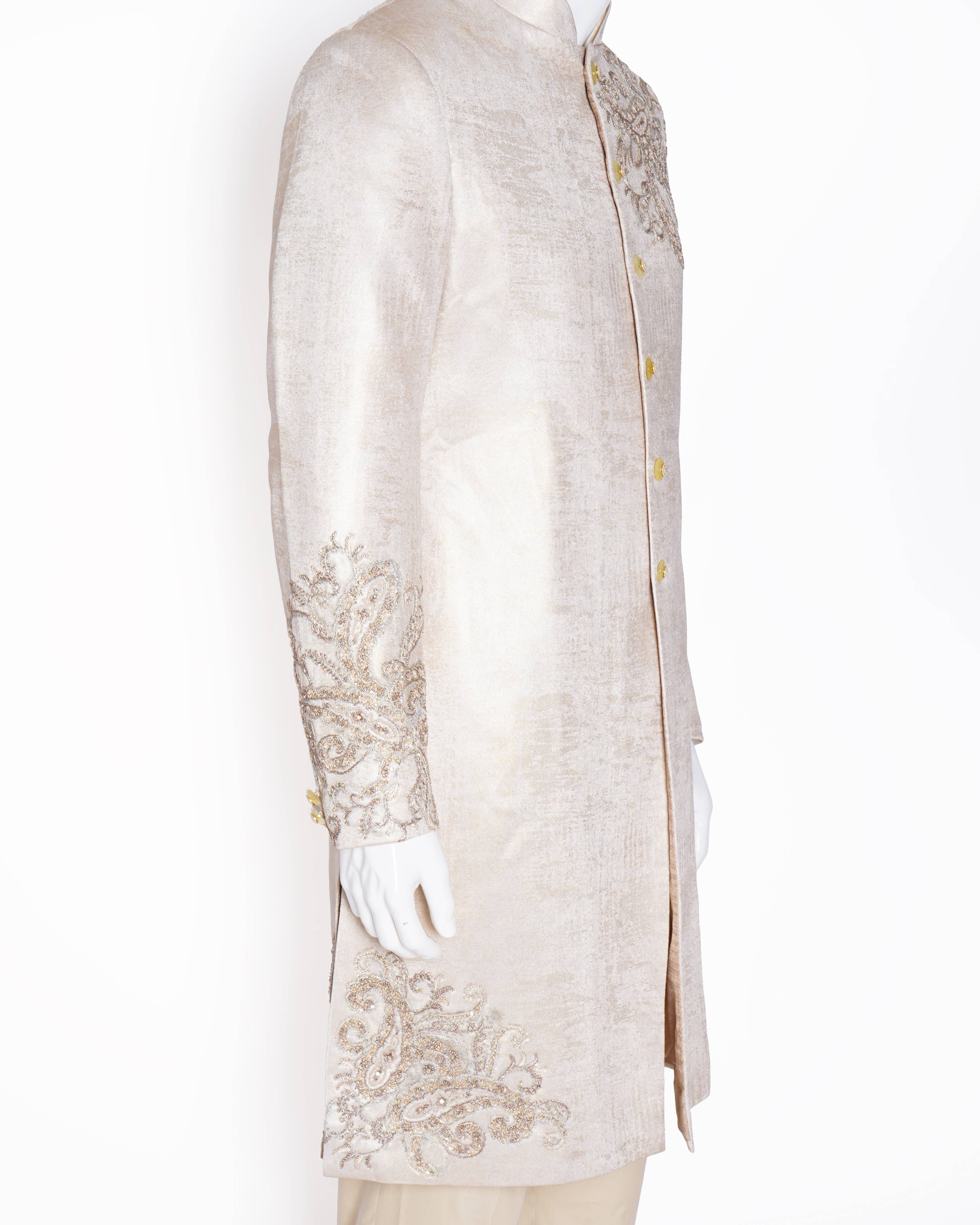 Tarun Tahiliani Men's Bandhgala Set In Ivory (Set of 3)