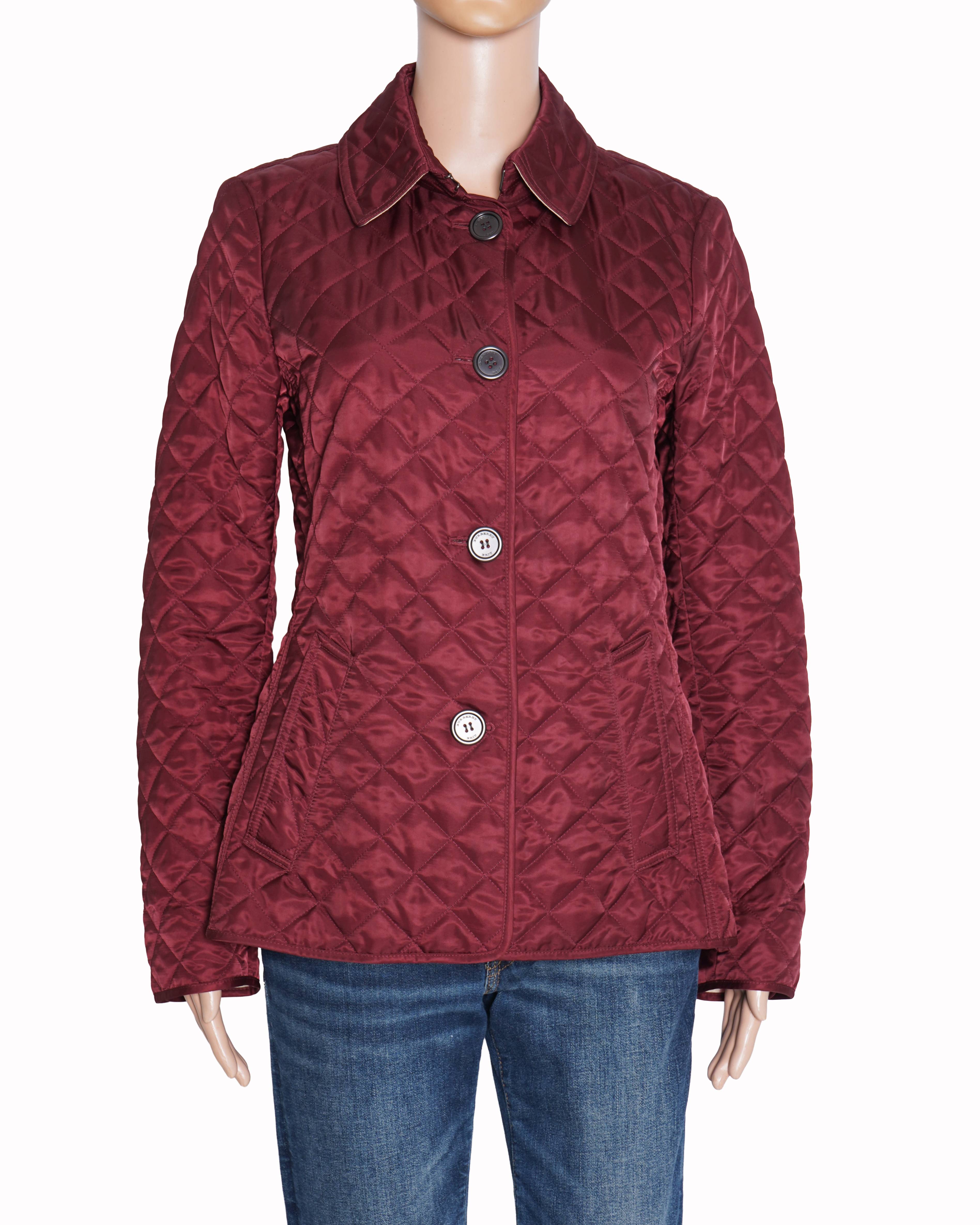 Burberry burgundy brit quilted jacket