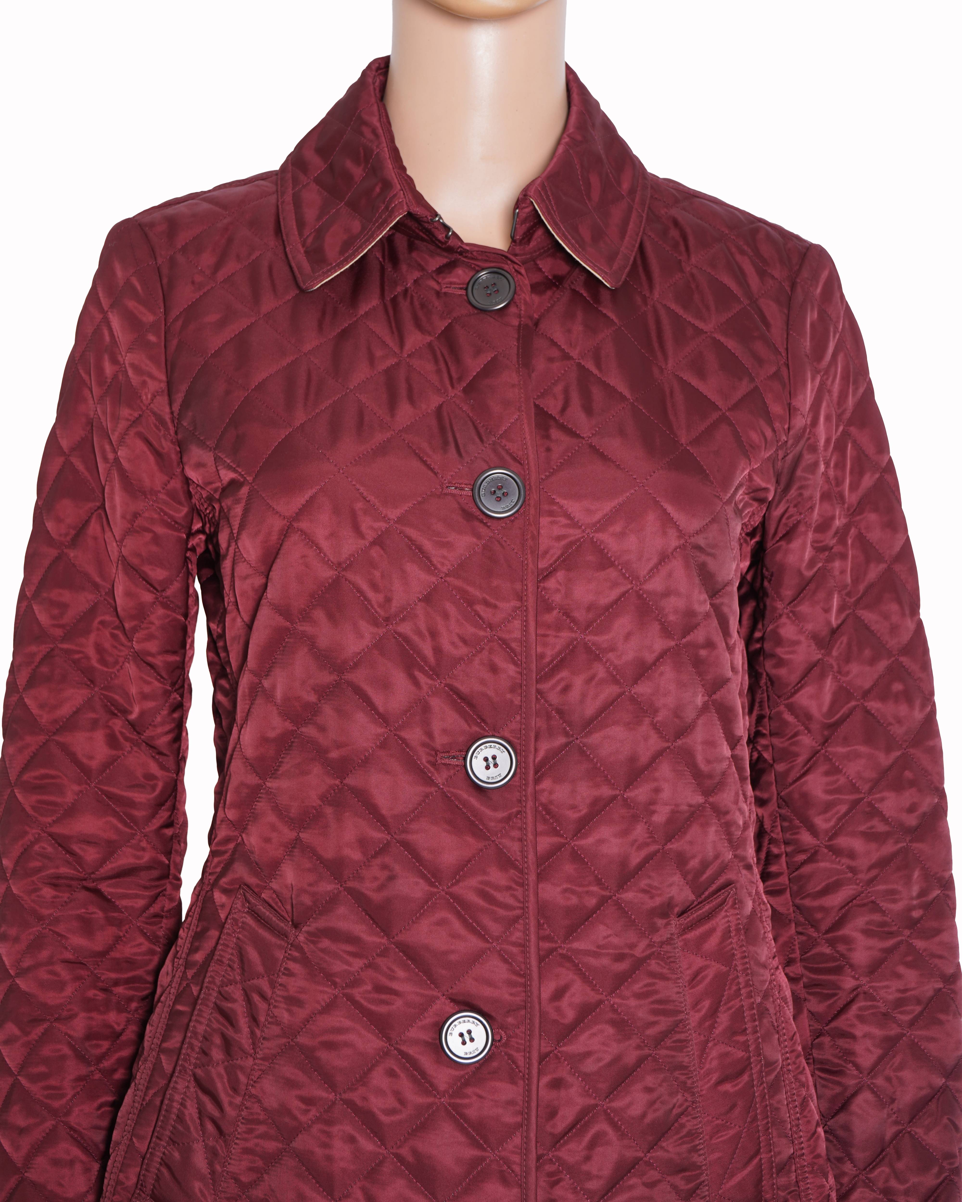 Burberry burgundy brit quilted jacket