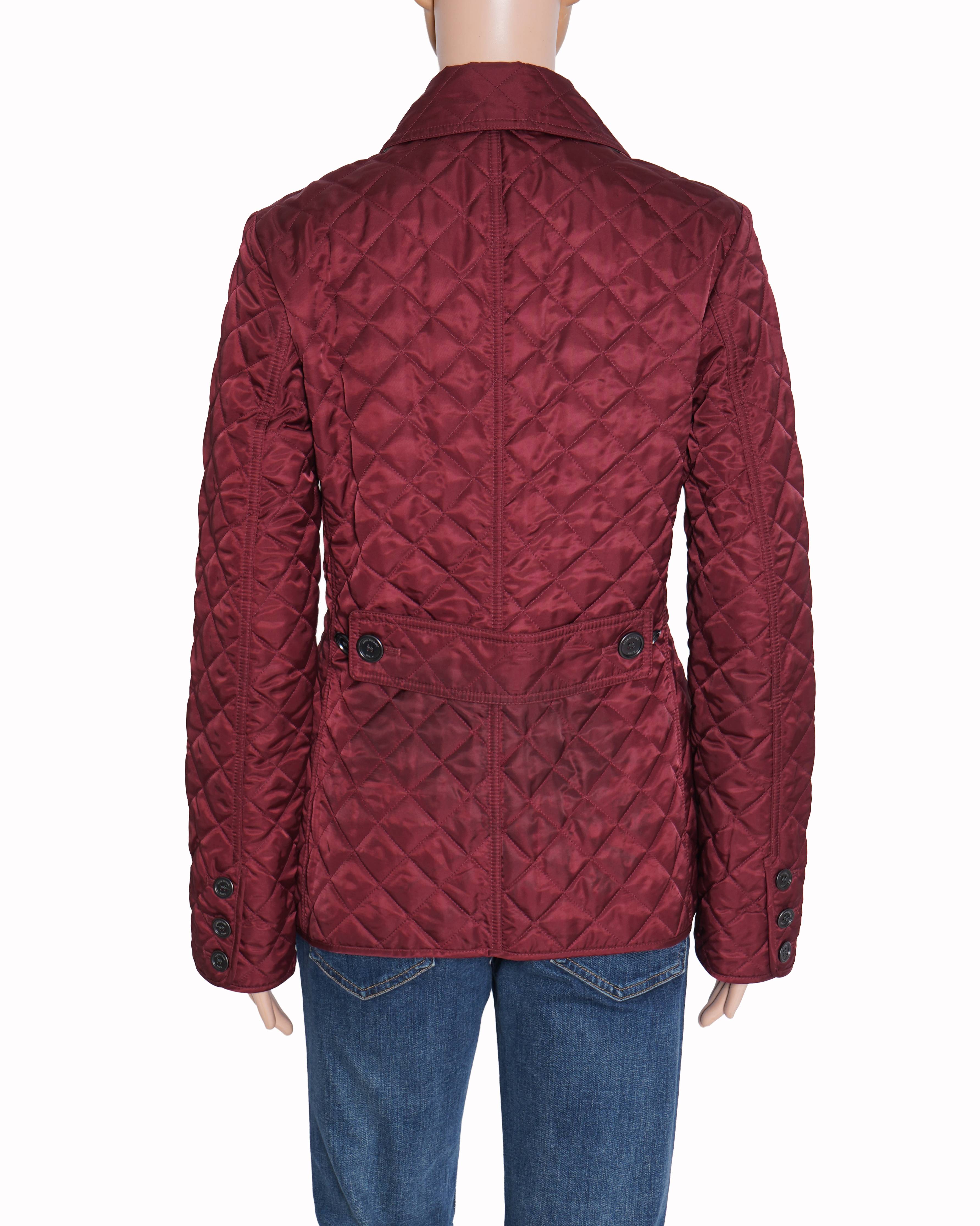 Burberry burgundy brit quilted jacket