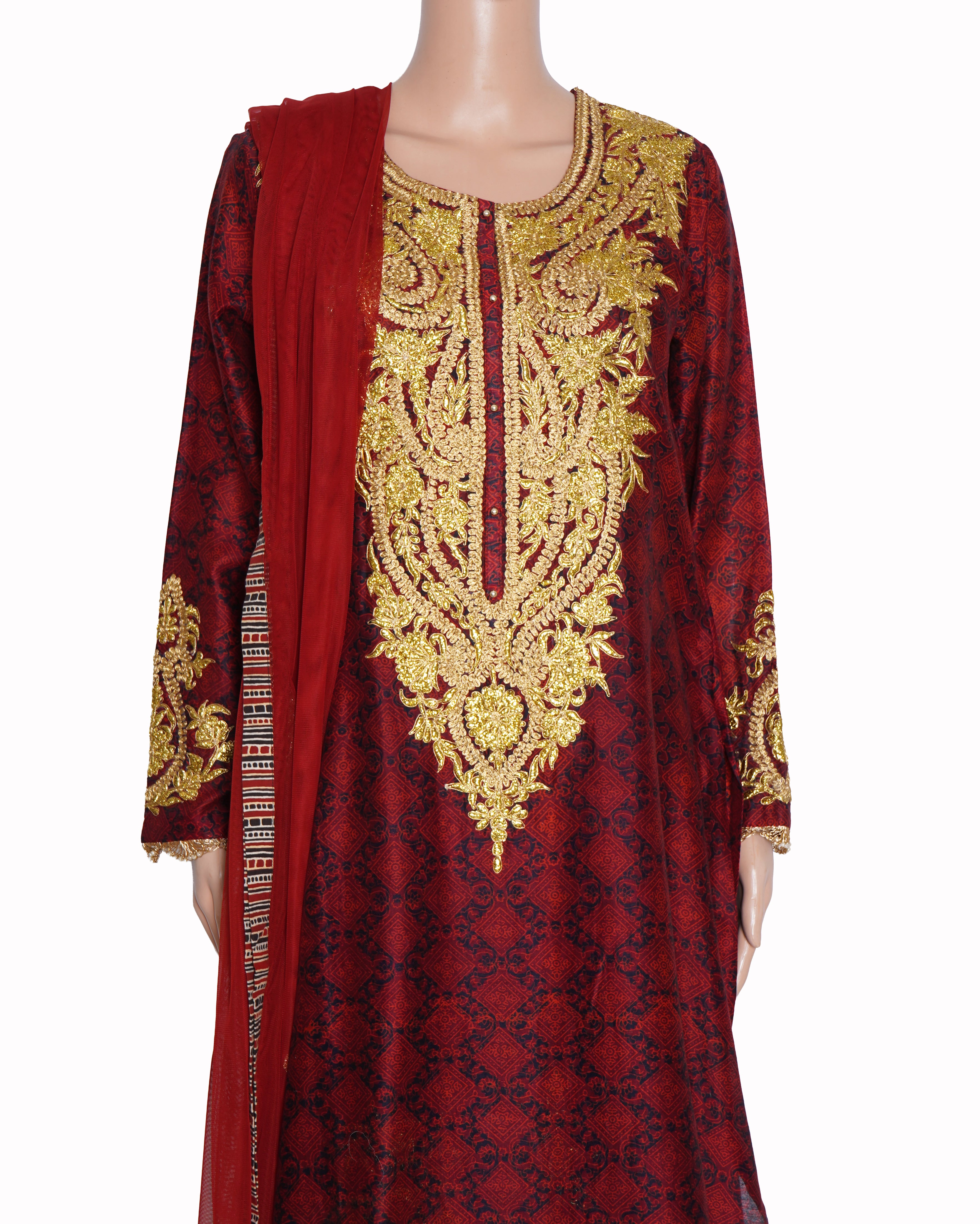 Heena Kochhar Sharara Set Of 3 In Maroon