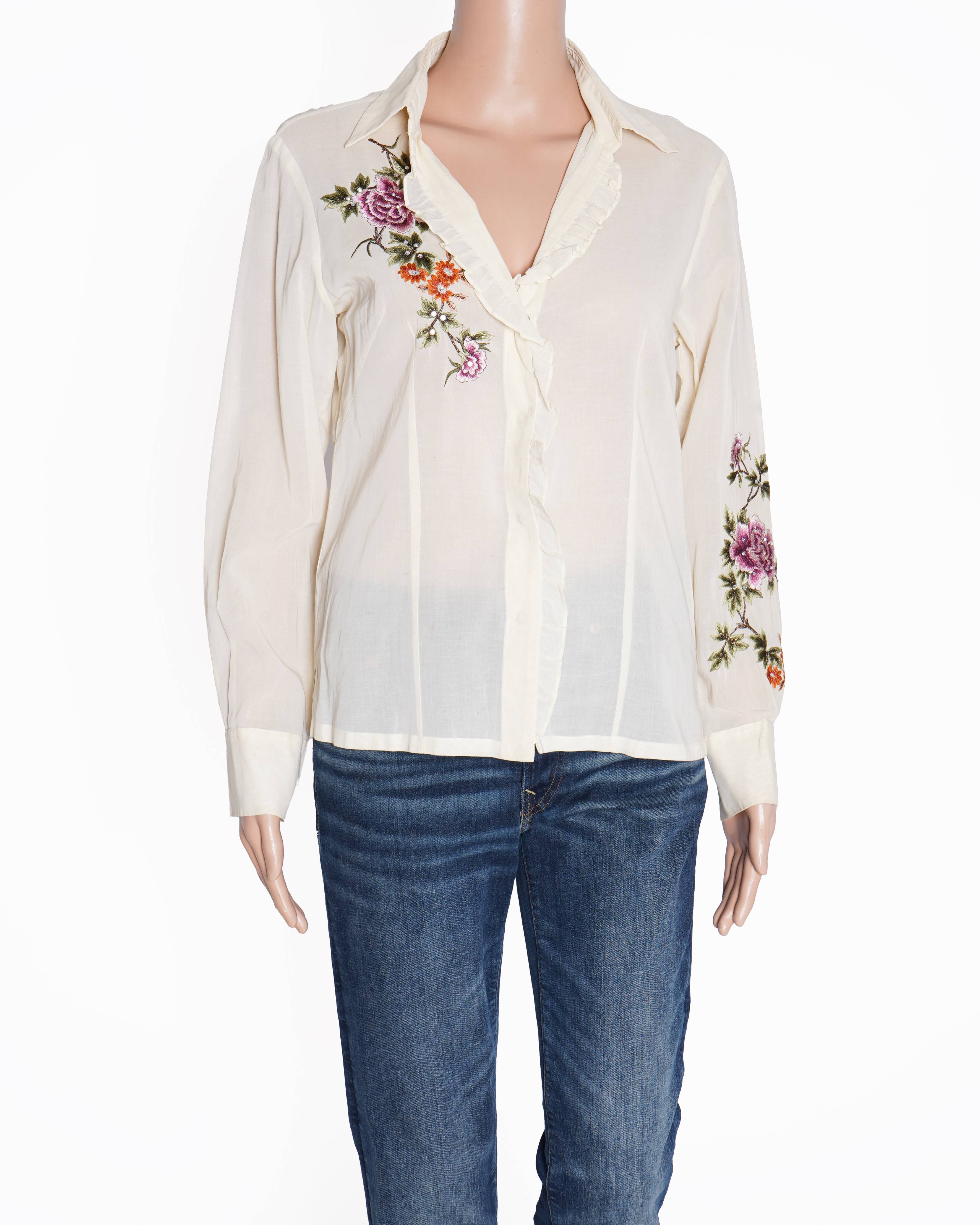 Rajdeep Ranawat floral shirt in white