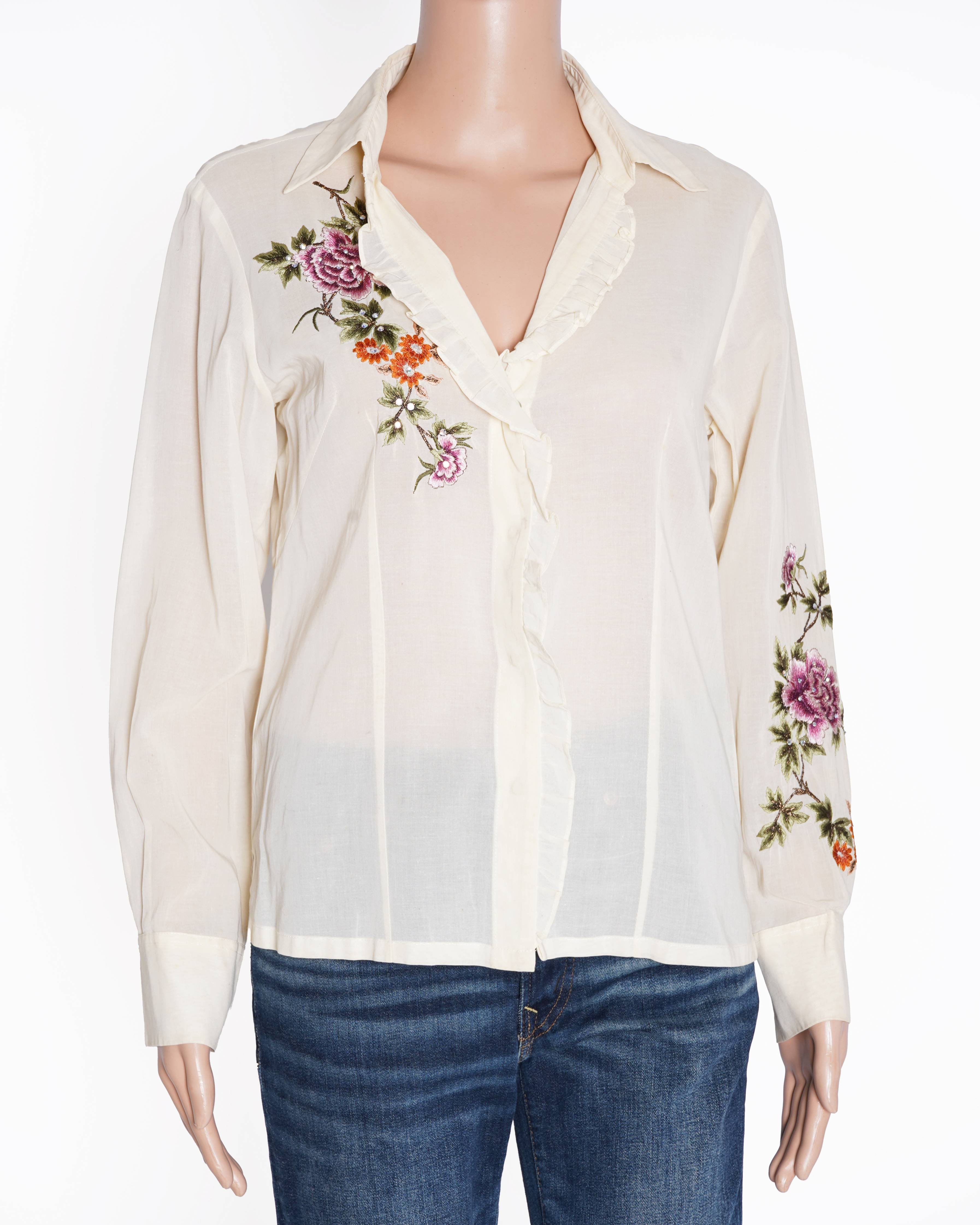 Rajdeep Ranawat floral shirt in white