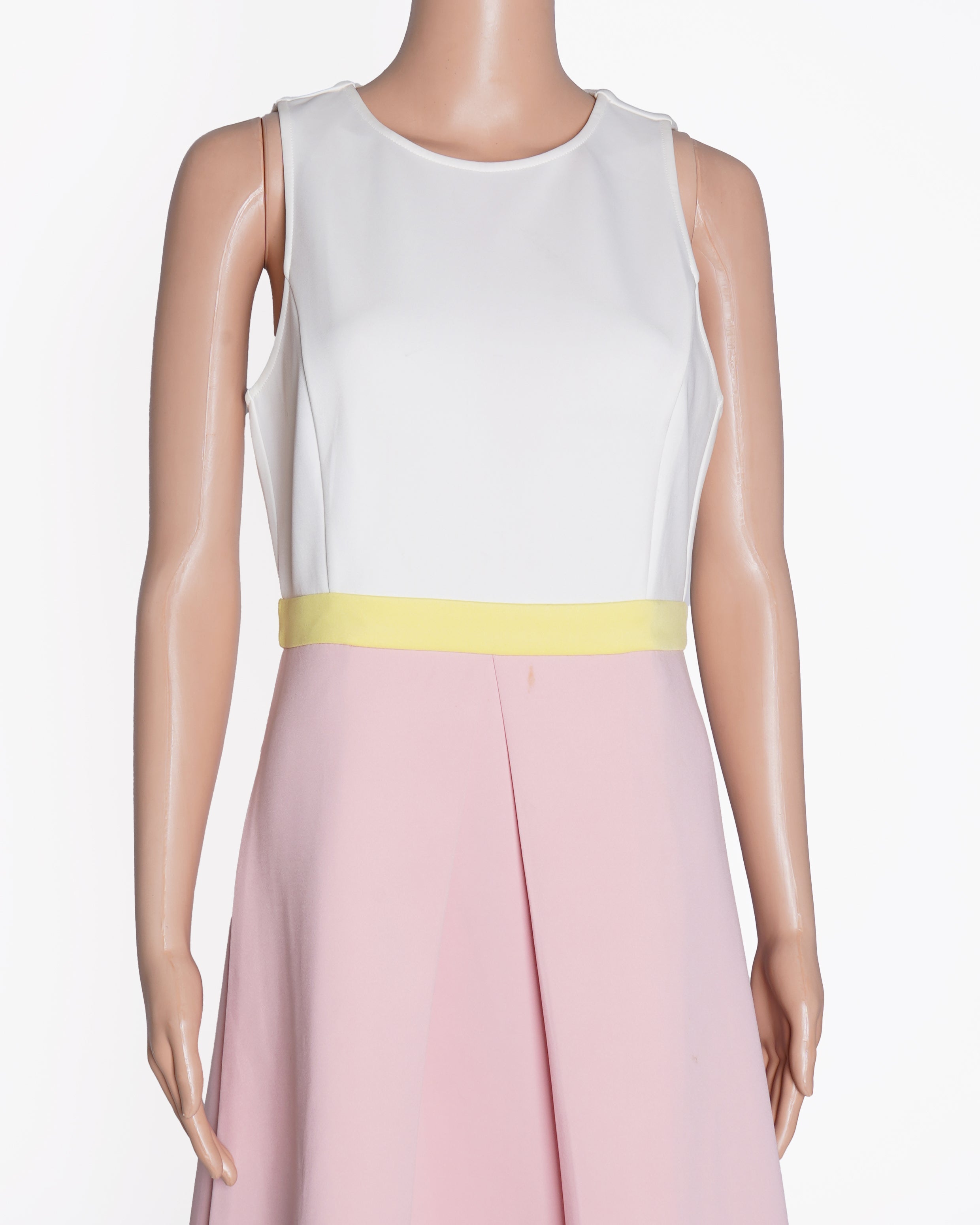 Erin Fetherston Midi Dress In Peach & WHite