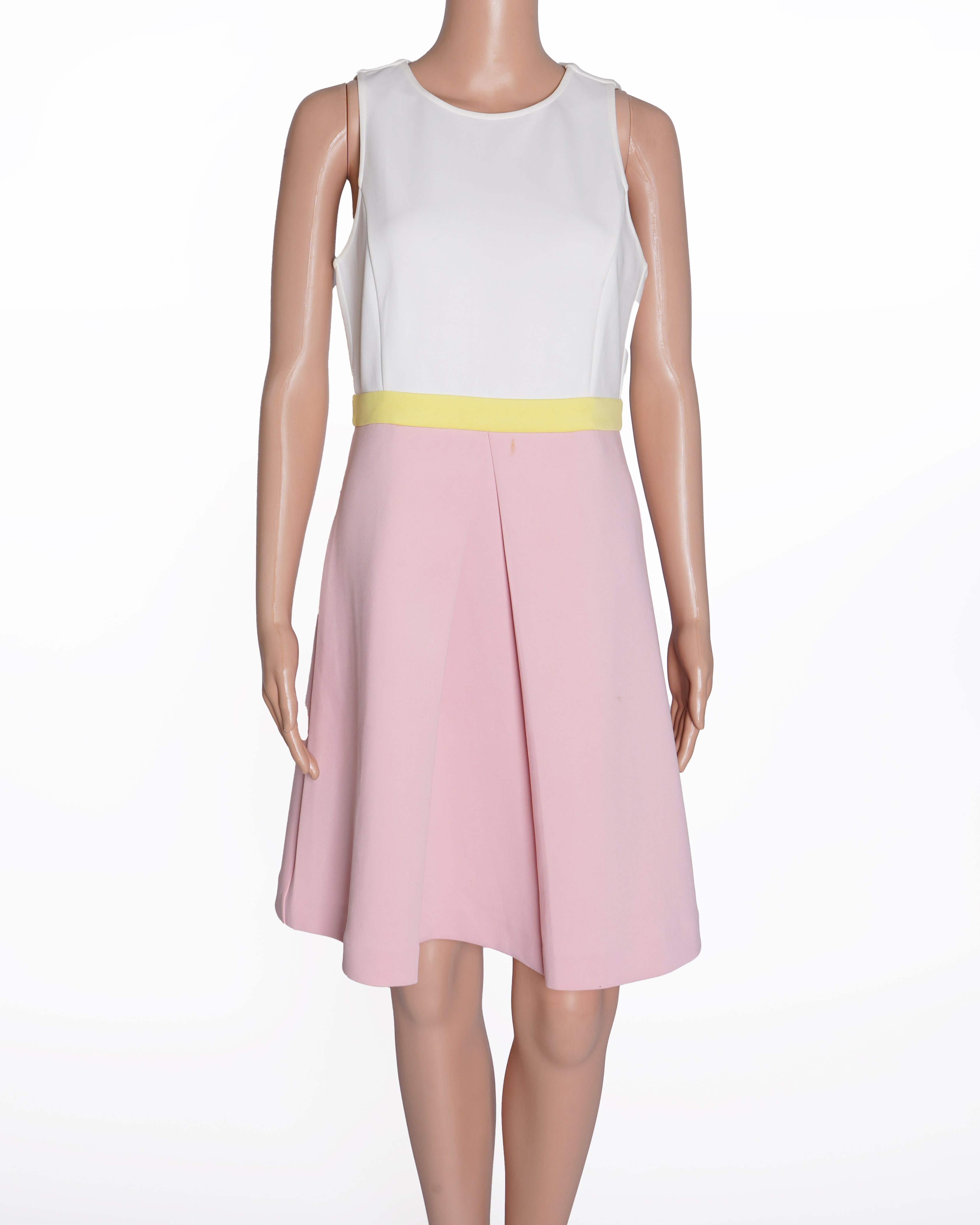 Erin Fetherston Midi Dress In Peach & WHite