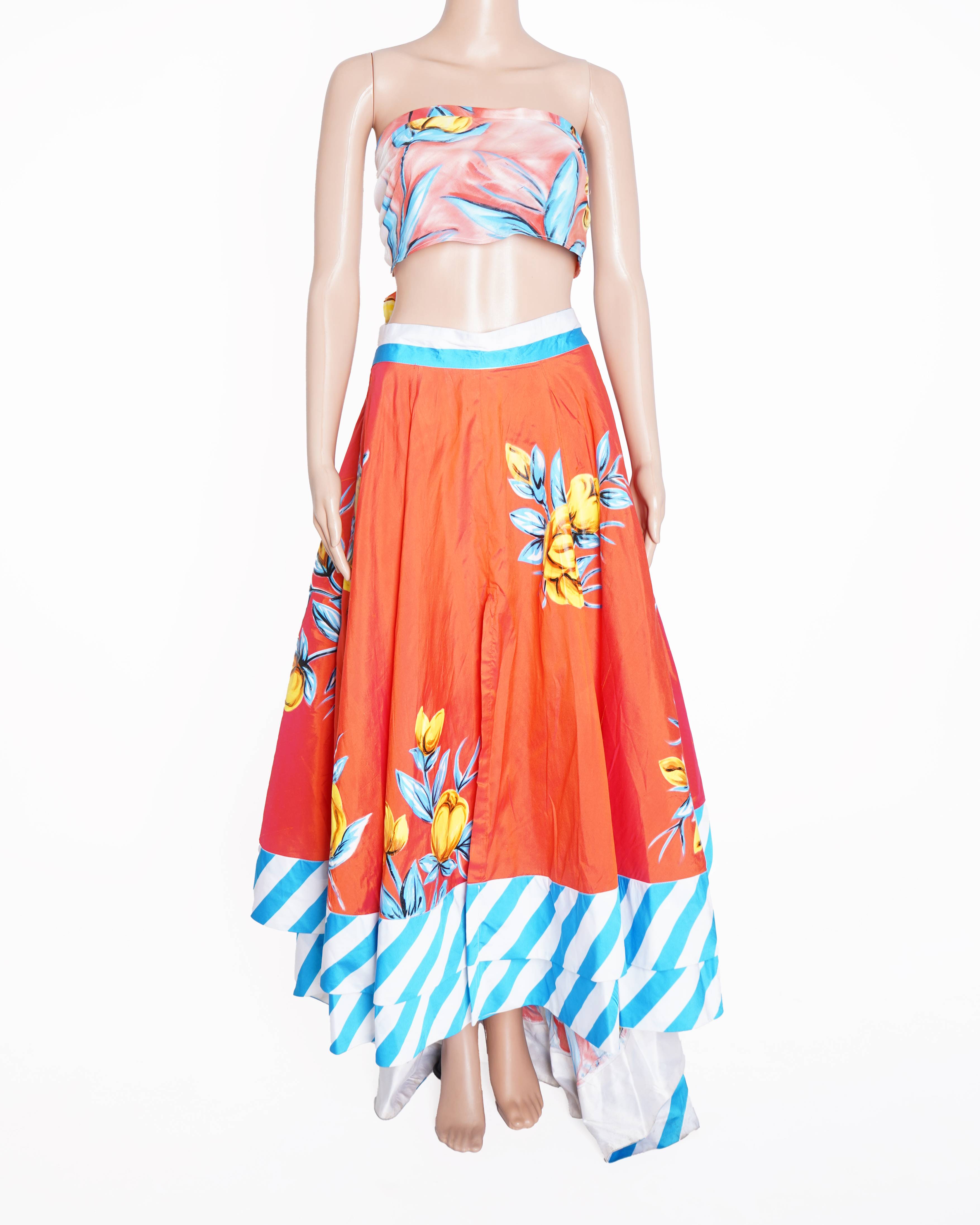 Mahek Mirpuri Printed skirt with scarf