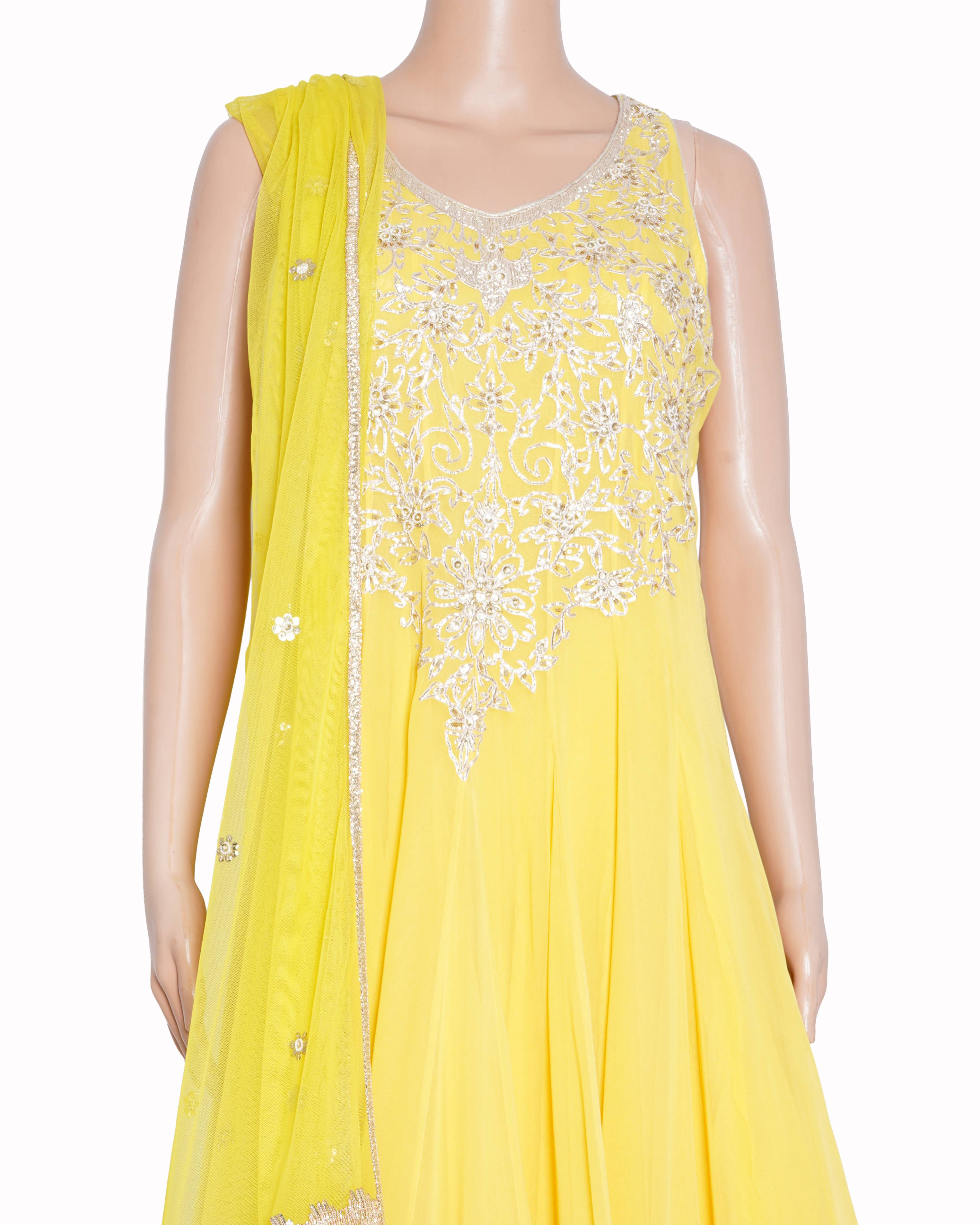 Varun & Nidhika Yellow Anarkali Set In Yellow