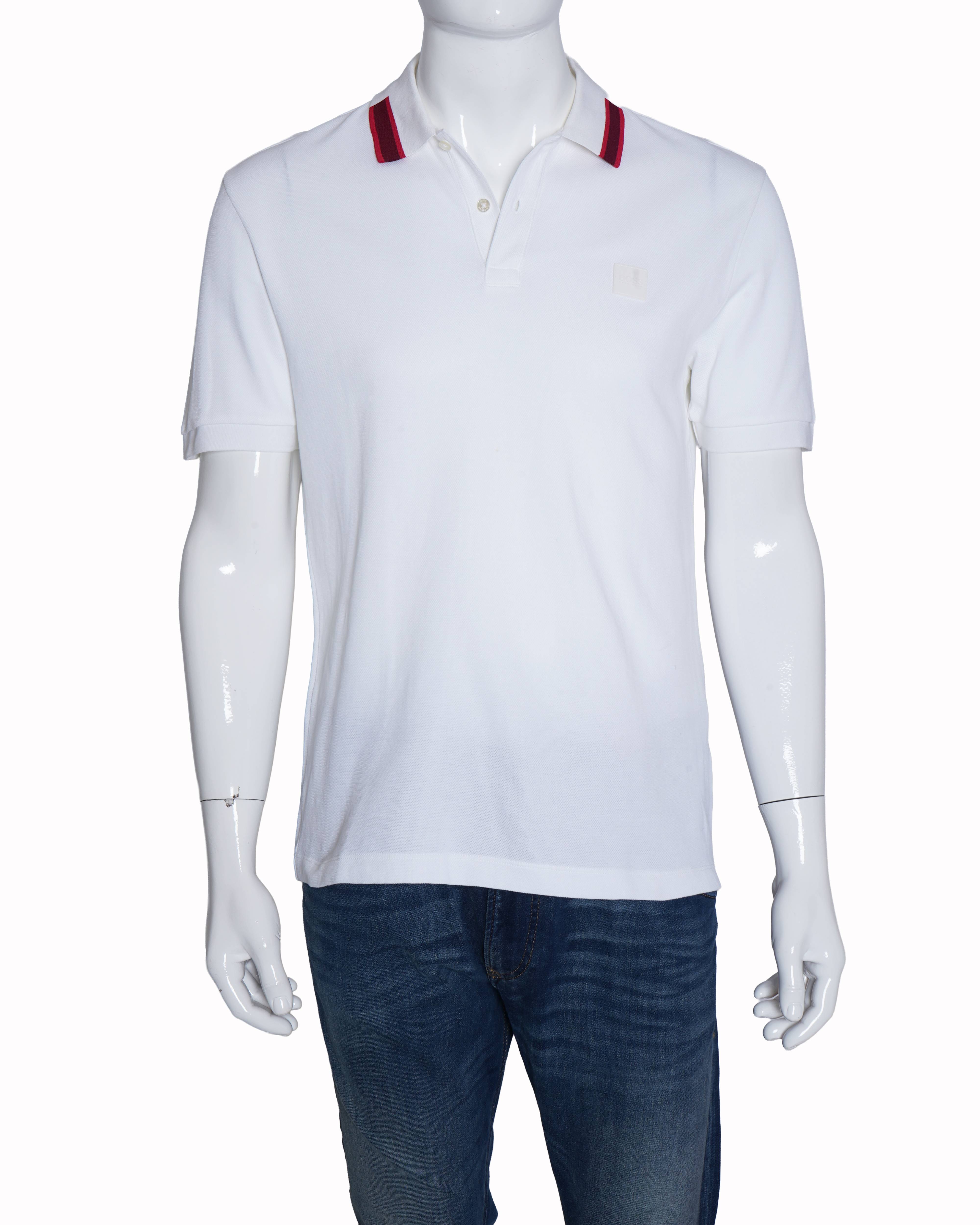 Hugo boss white polo t-shirt for men