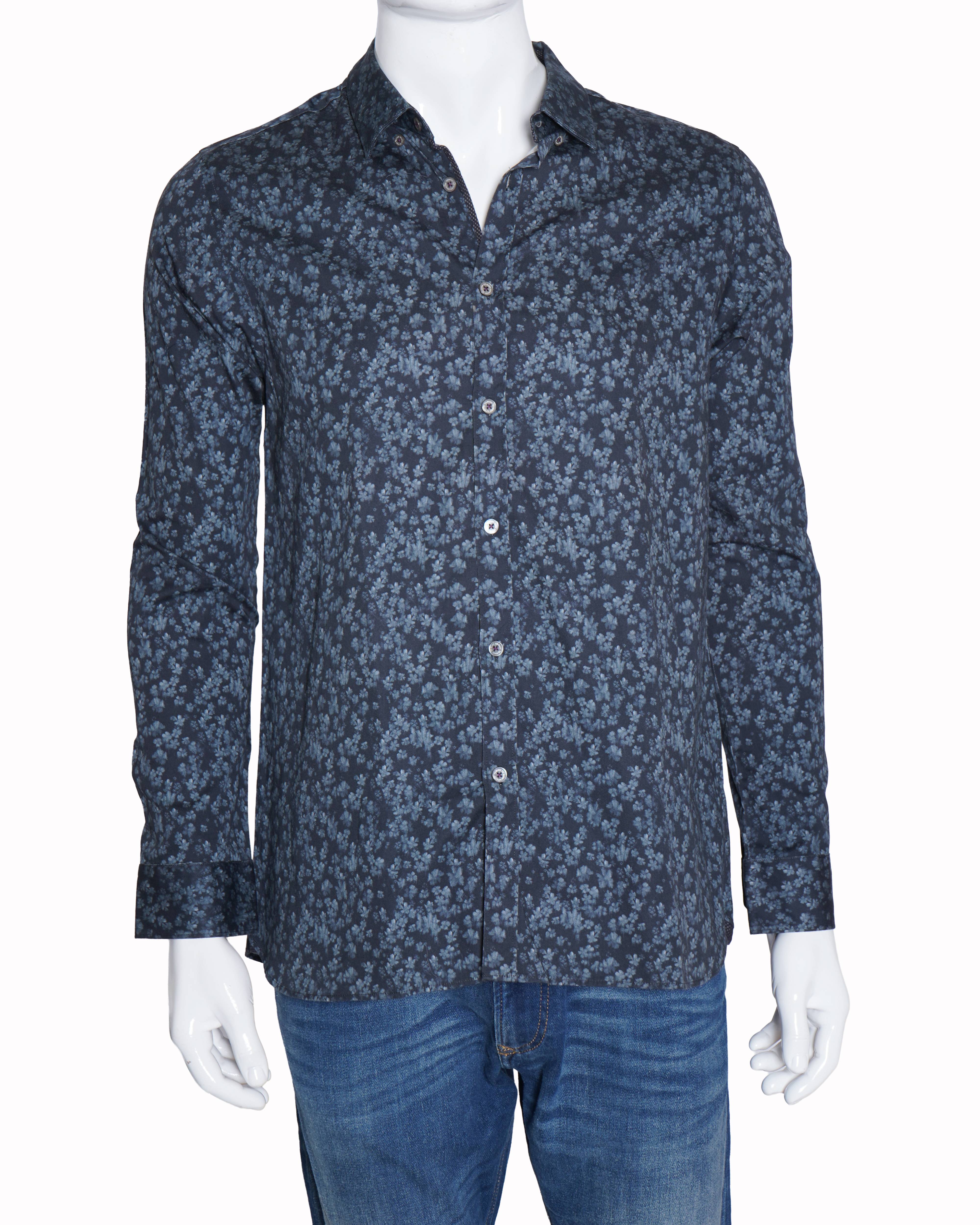 Ted baker blue printed shirt