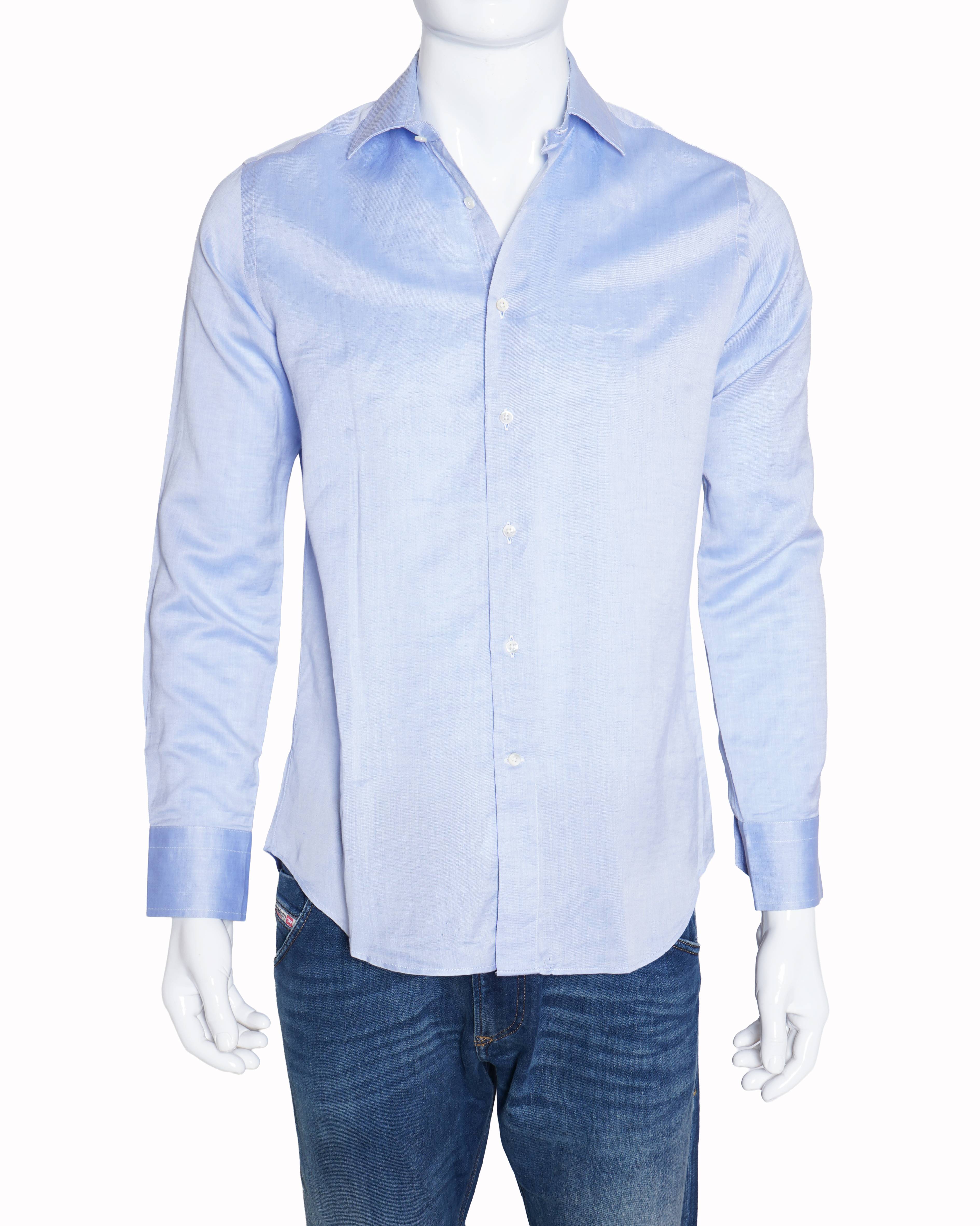Canali blue men's full sleeve shirt