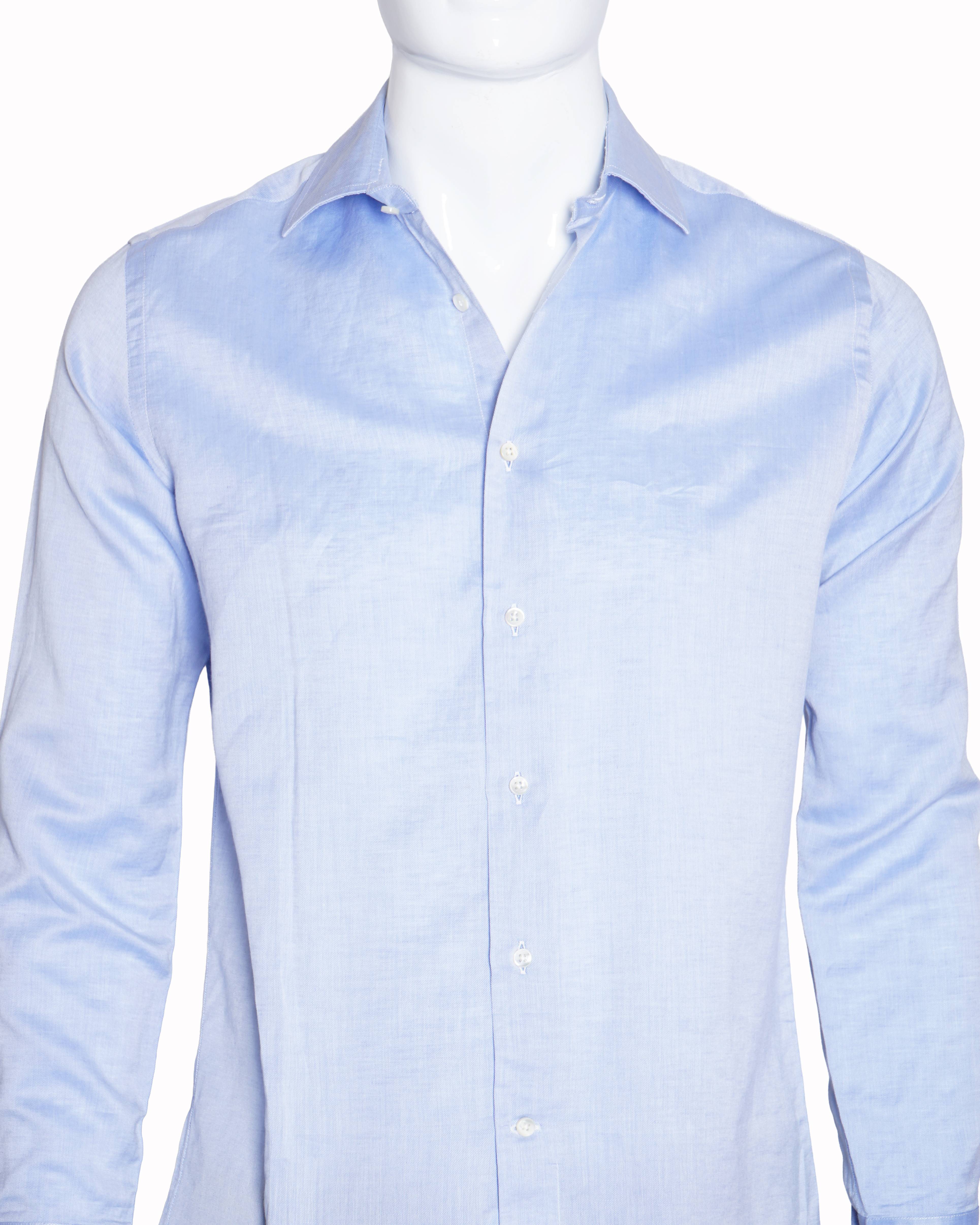 Canali blue men's full sleeve shirt