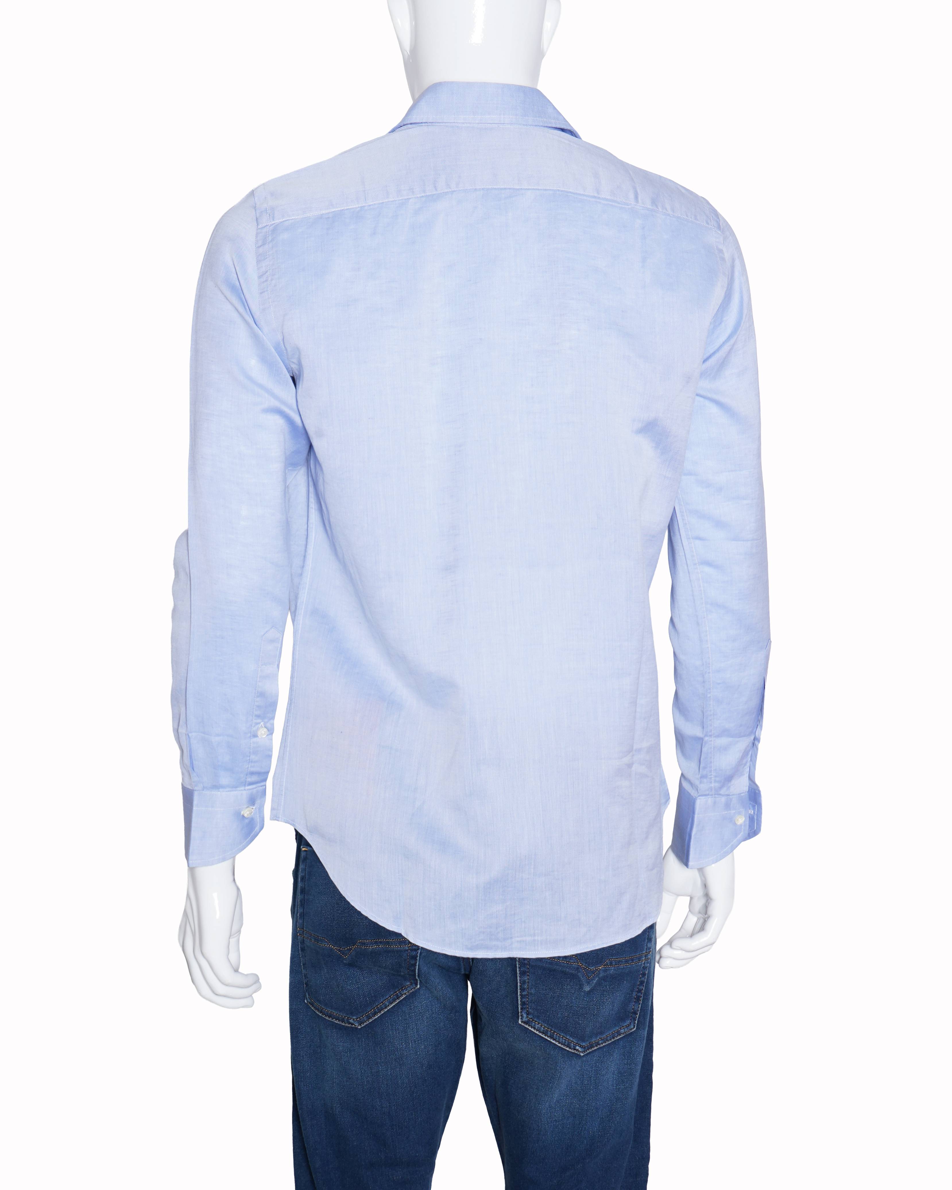 Canali blue men's full sleeve shirt