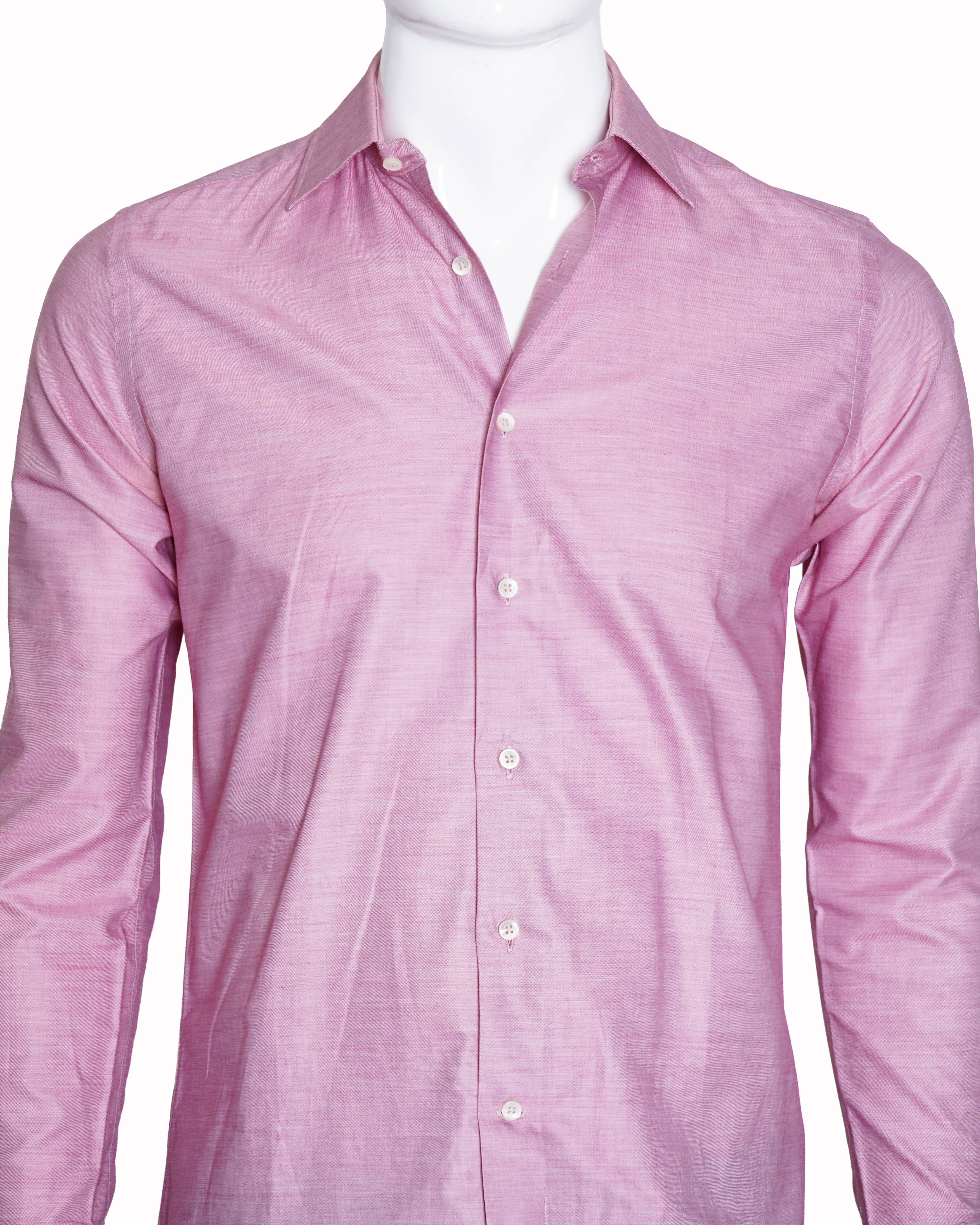 Canali pink men's full sleeve shirt