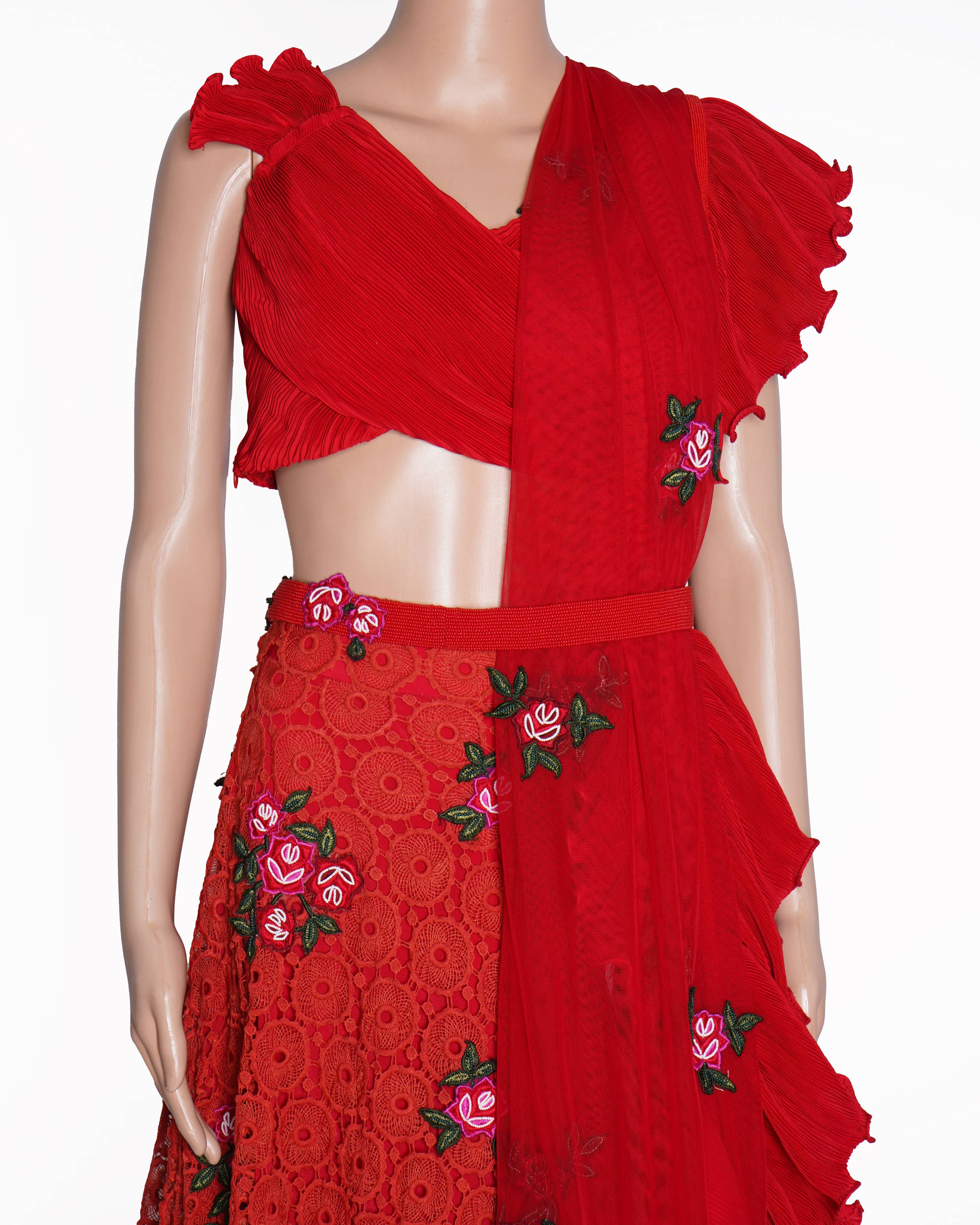 Surily G
Red crochet lehanga set of 4