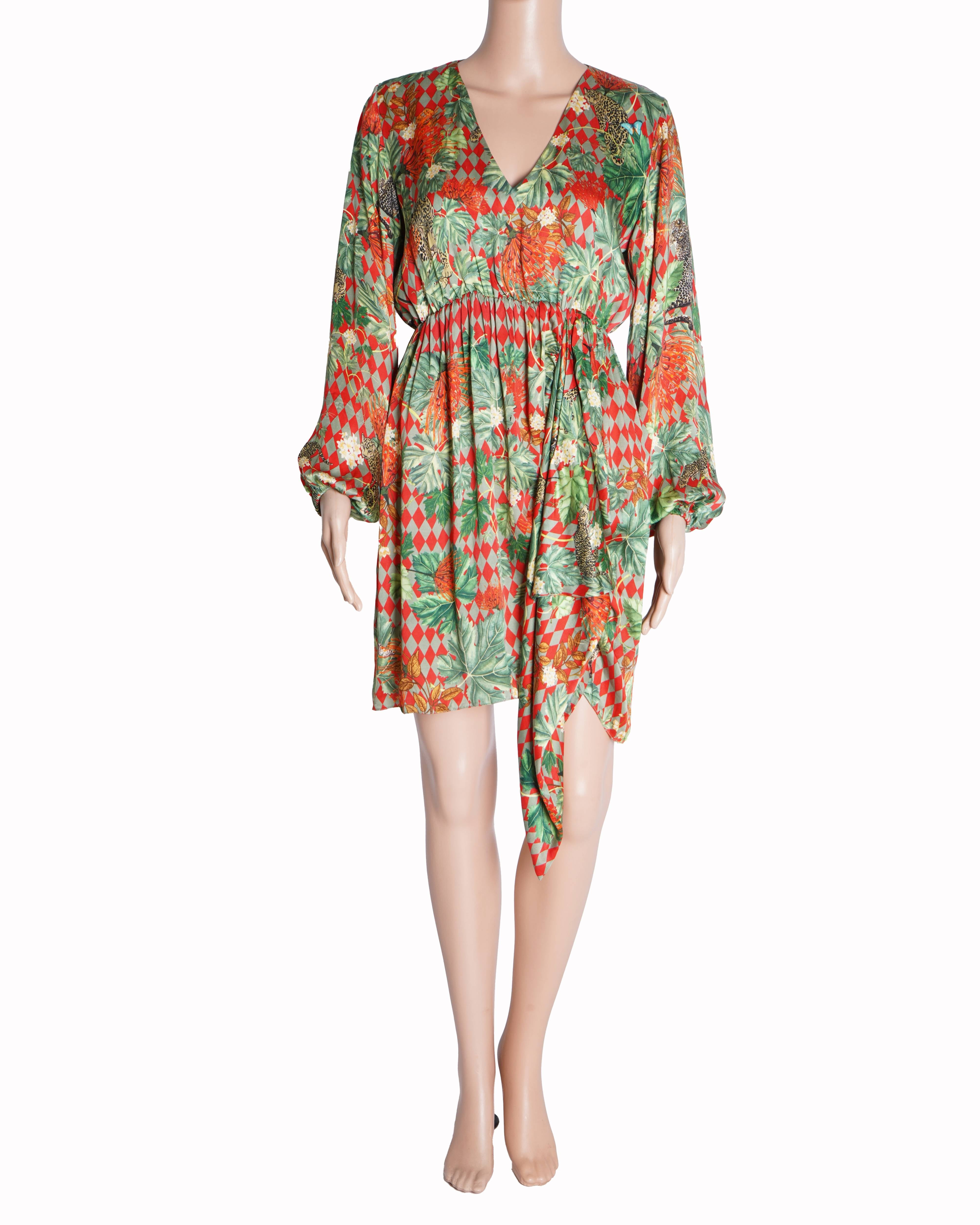 Falguni Shane Peacock Tropical Printed Asymmetric Dress