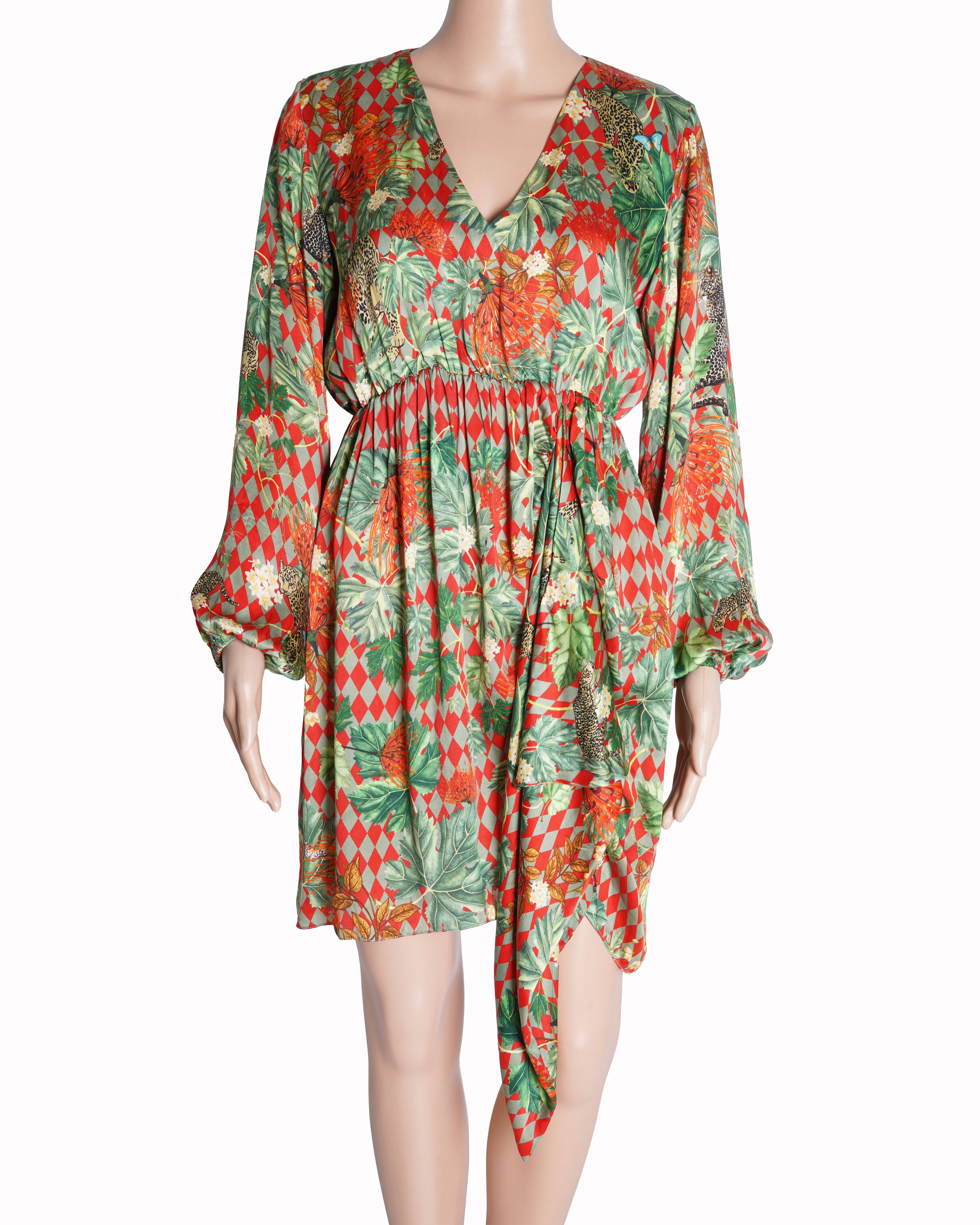 Falguni Shane Peacock Tropical Printed Asymmetric Dress