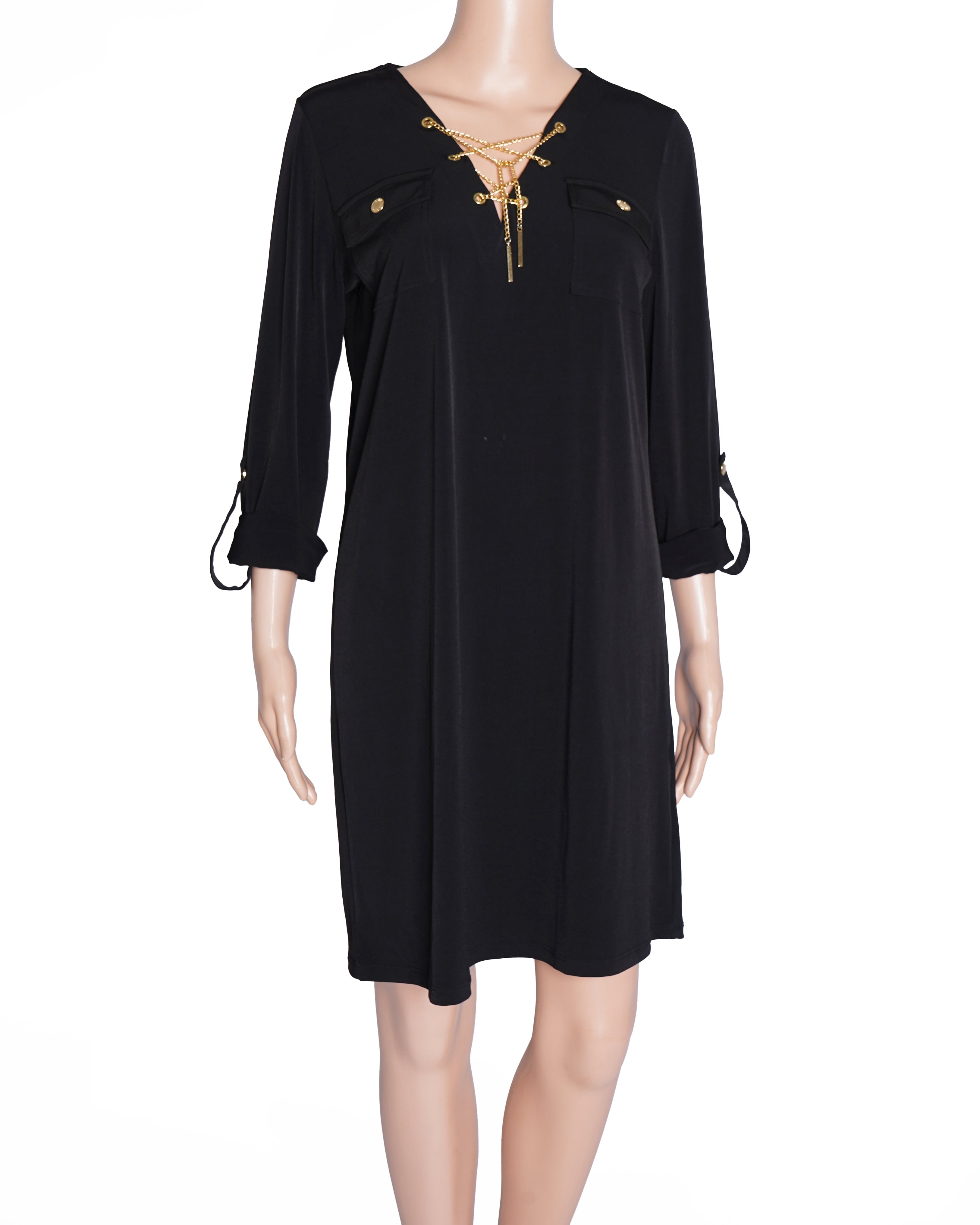 Michael Kors Mini Loose Fit Dress In Black