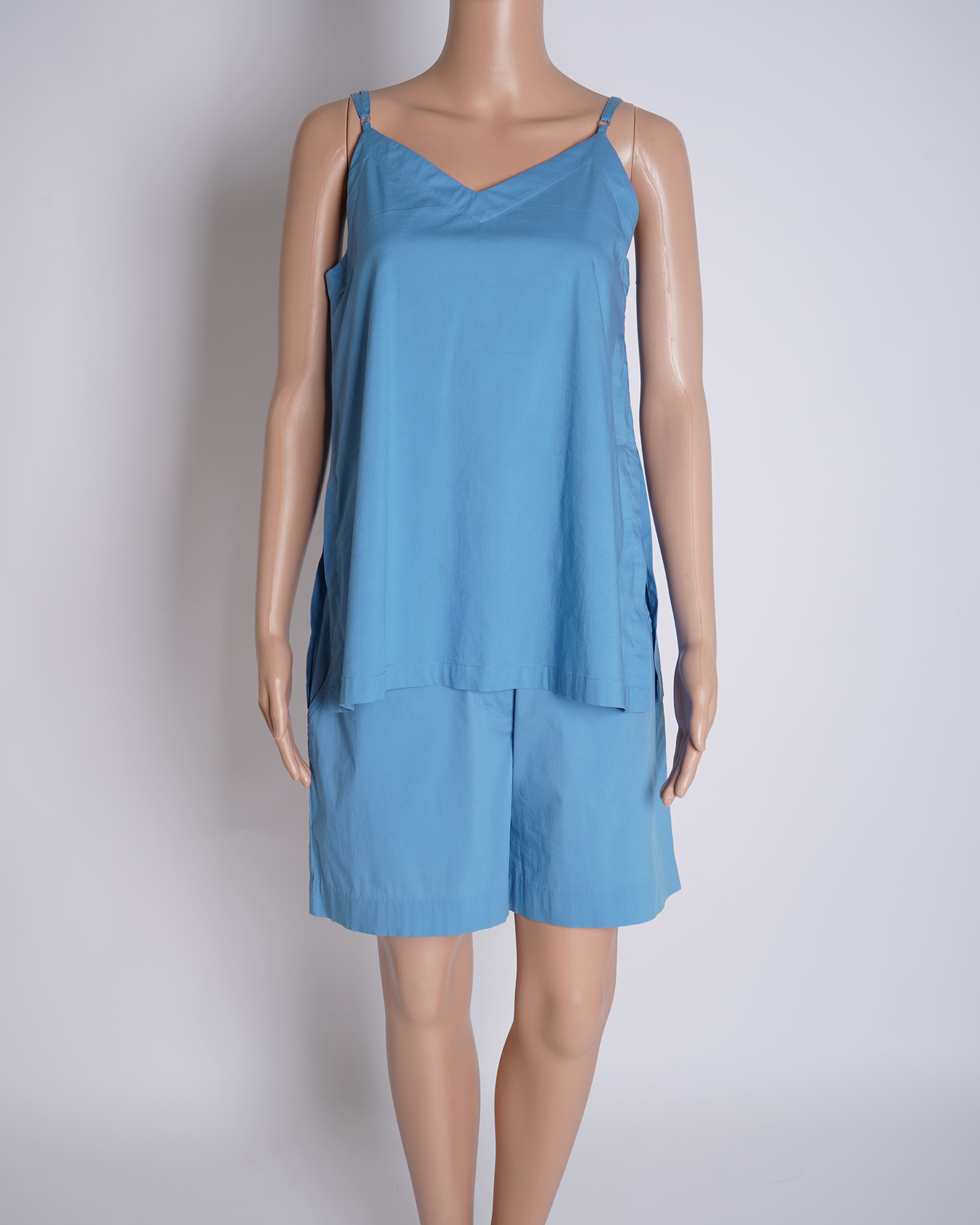 Kanika Goyal Label Co-ord Set In Serene Blue With Sequin Embroidered Detailing Set Of 3
