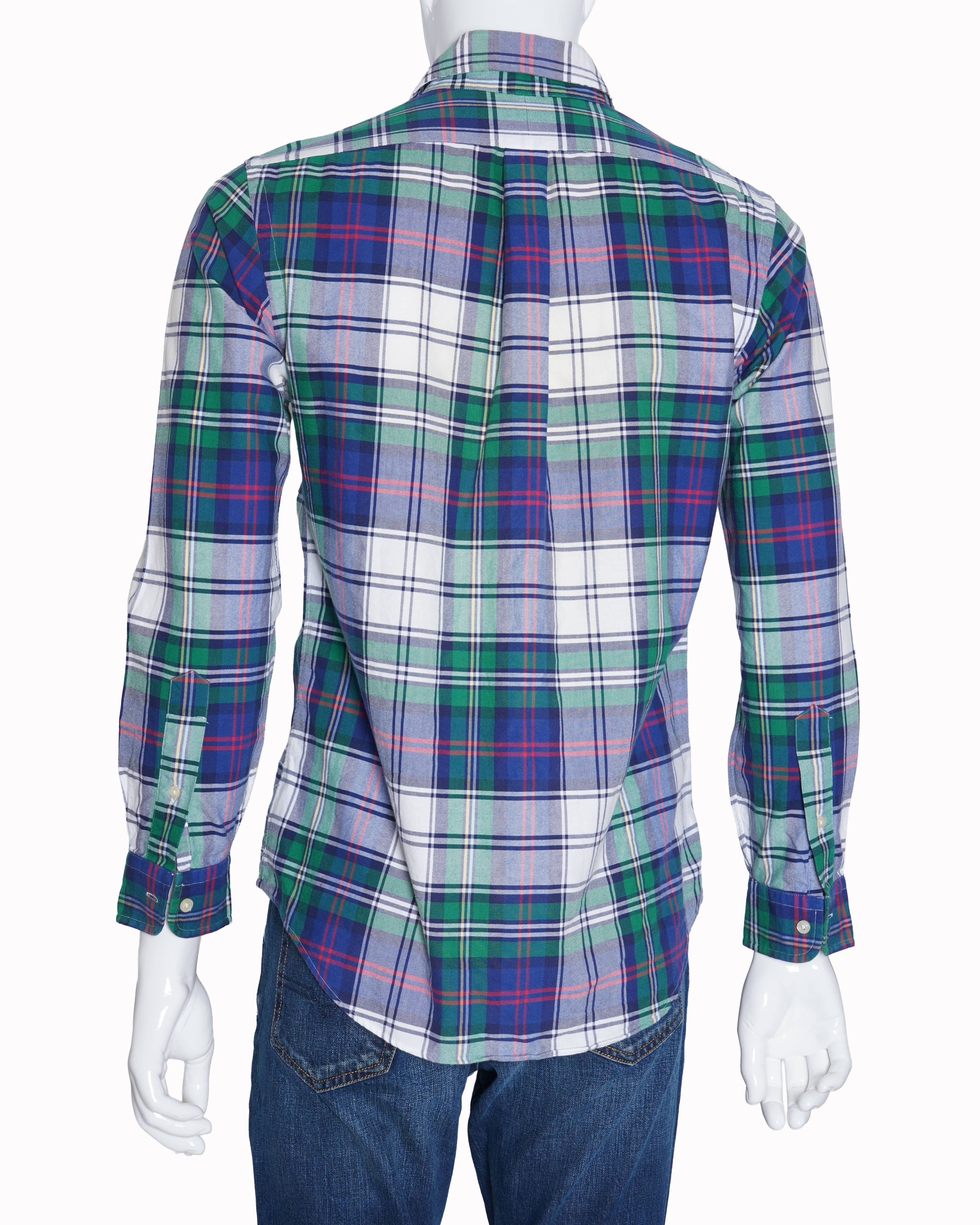 Ralph Lauren Green and Blue Striped Shirt