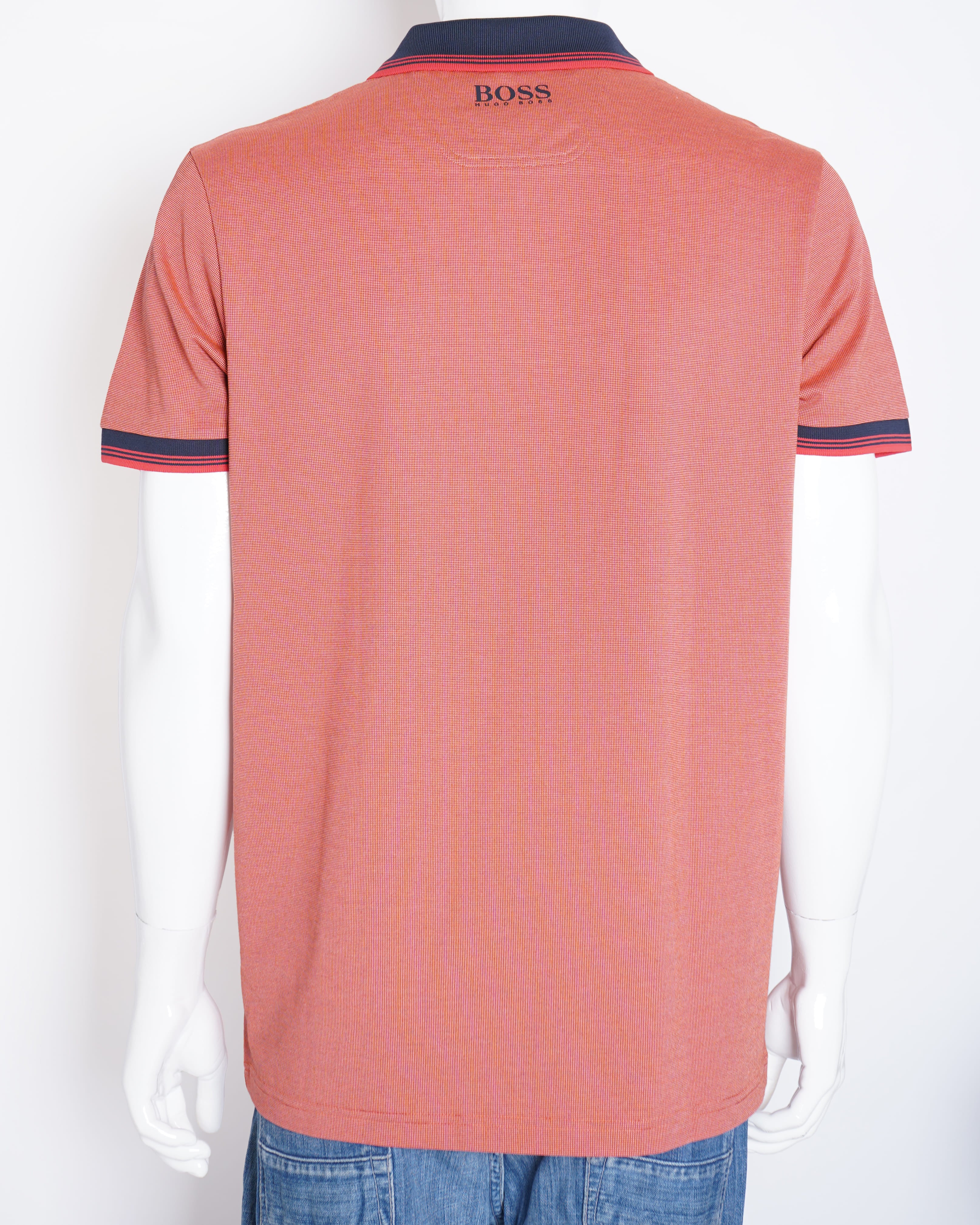 Boss peach and black mens polo tshirt