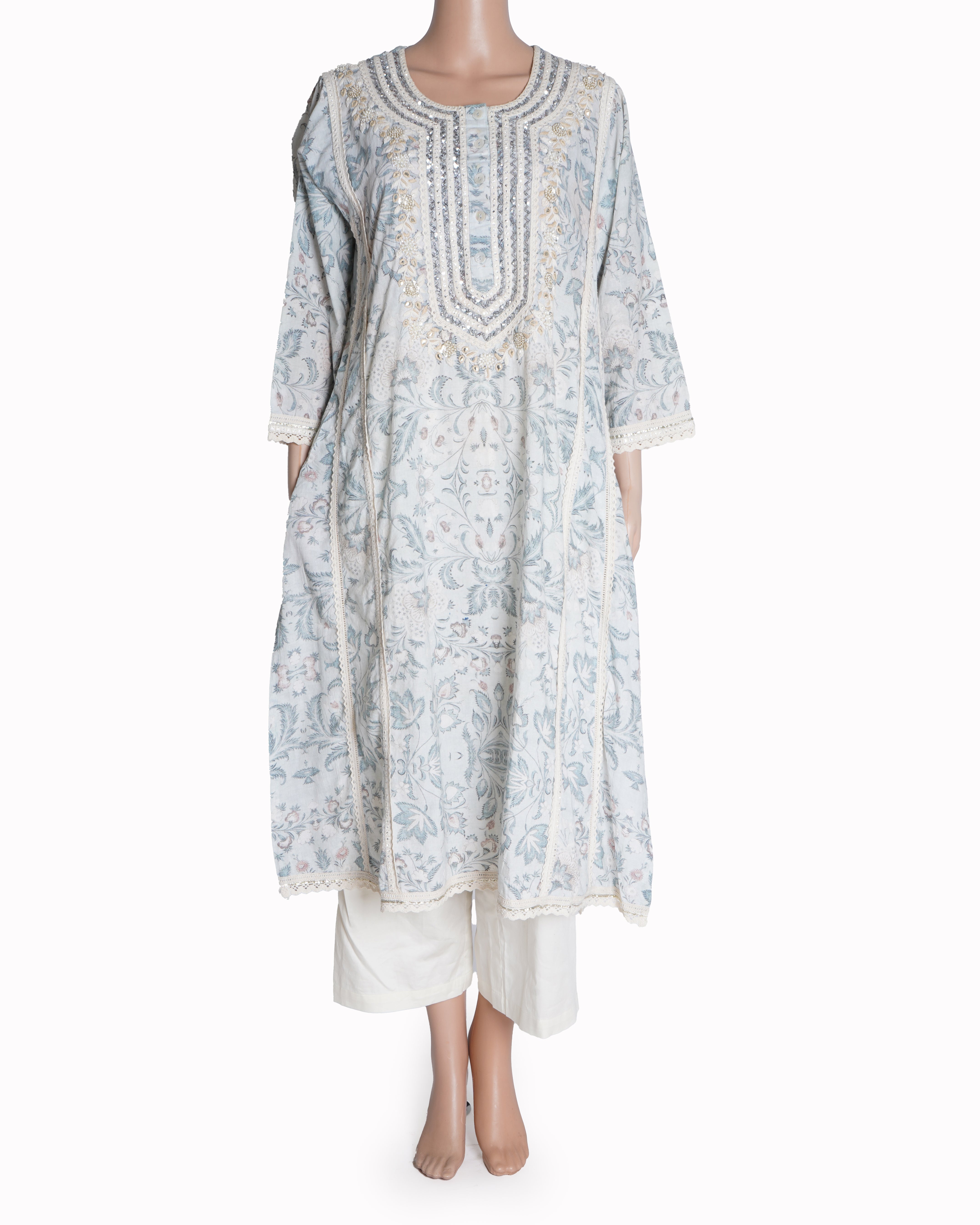 Aditi Beriwala X Pret Powder Blue Cotton Kurti