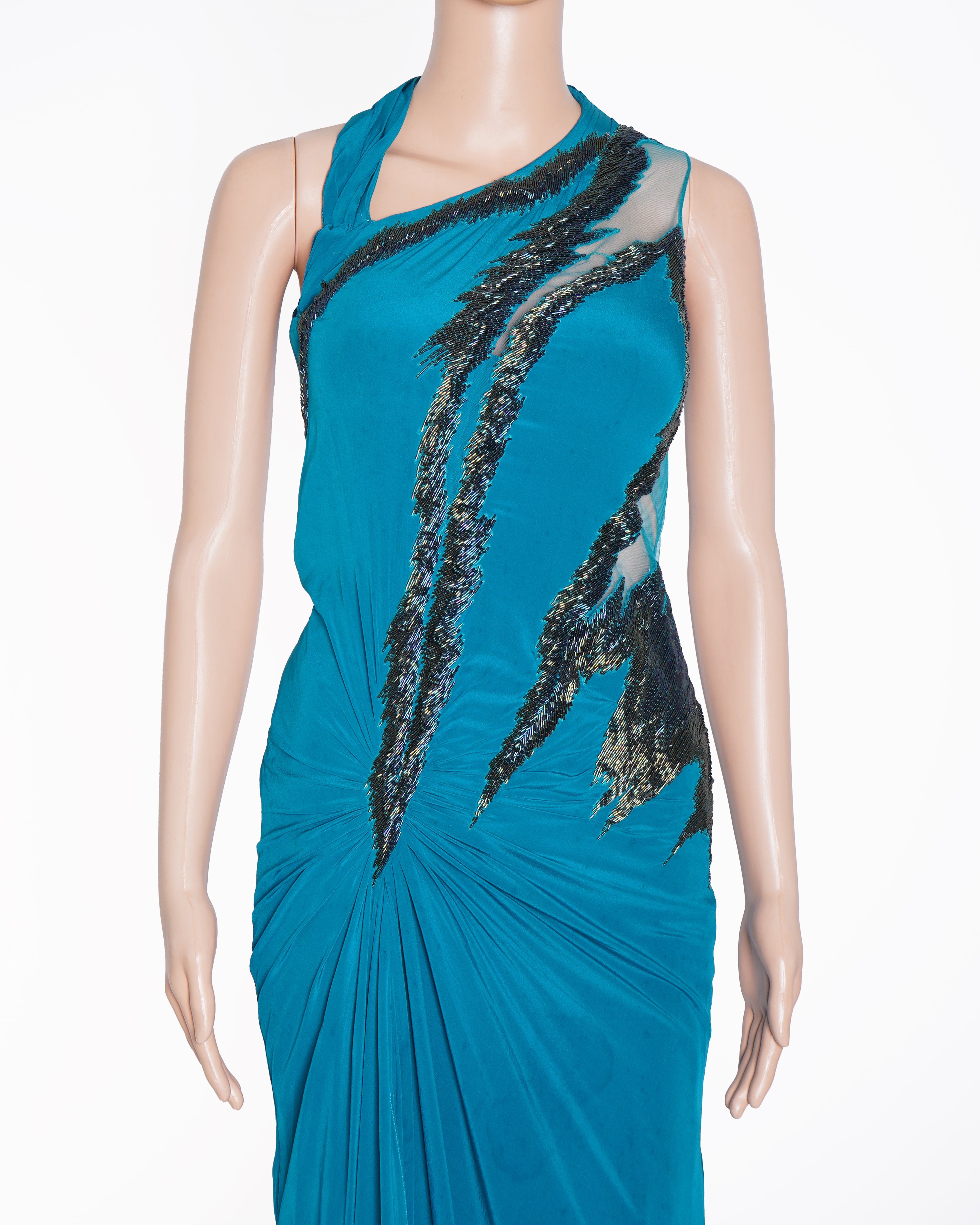 Gaurav Gupta Sleeveless Gown In teal