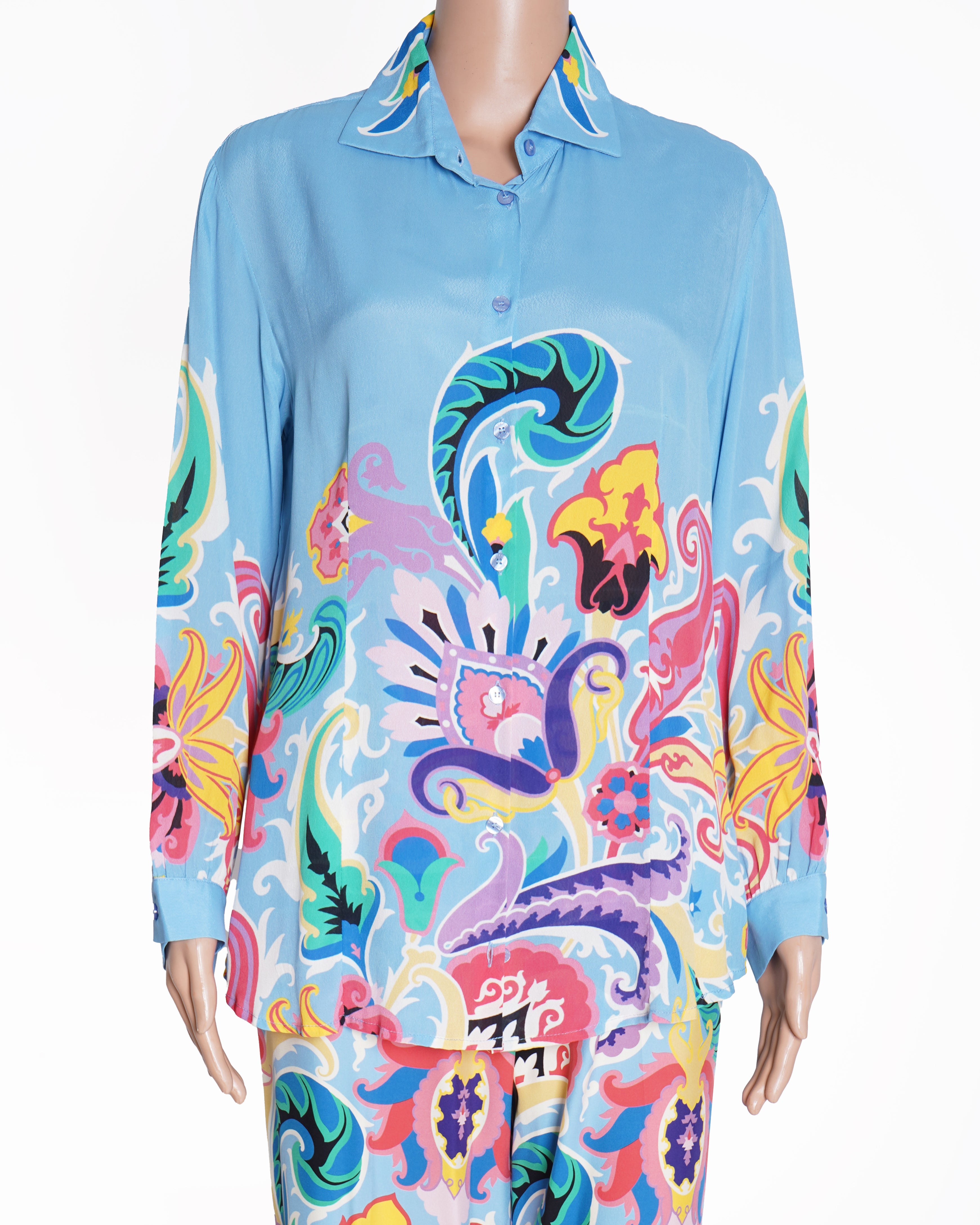 New Etro blue printed Co-ord Set